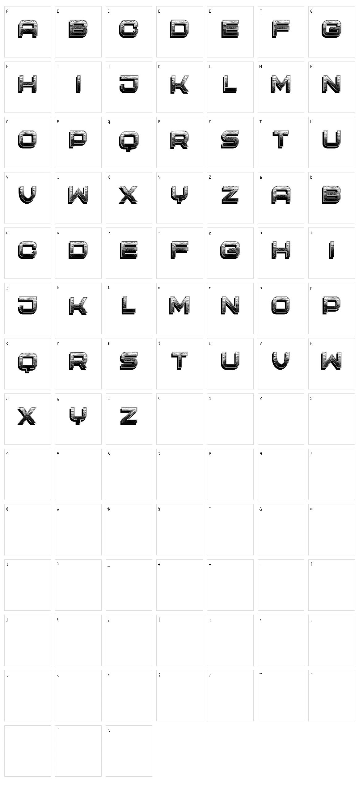 Monochrome Character Set