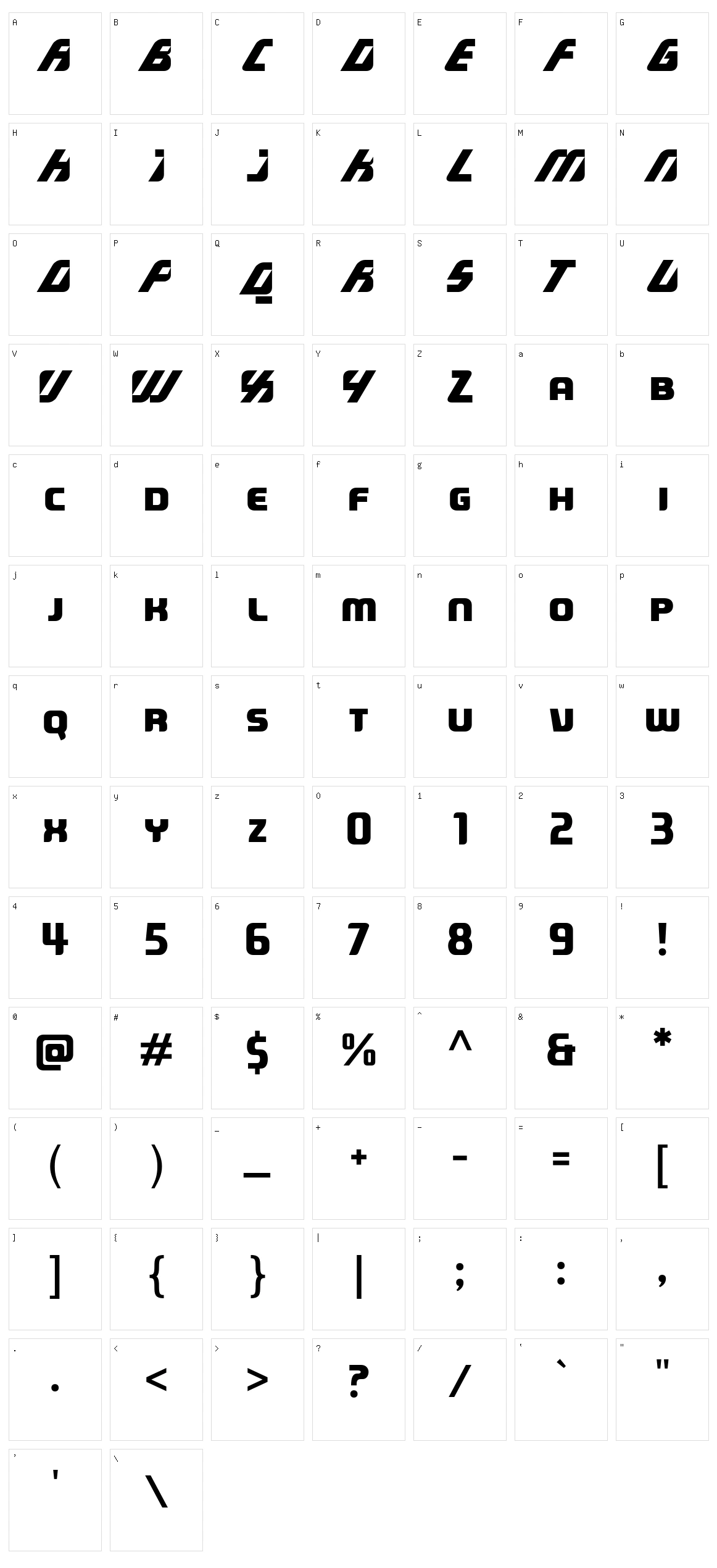 Muzino Character Set