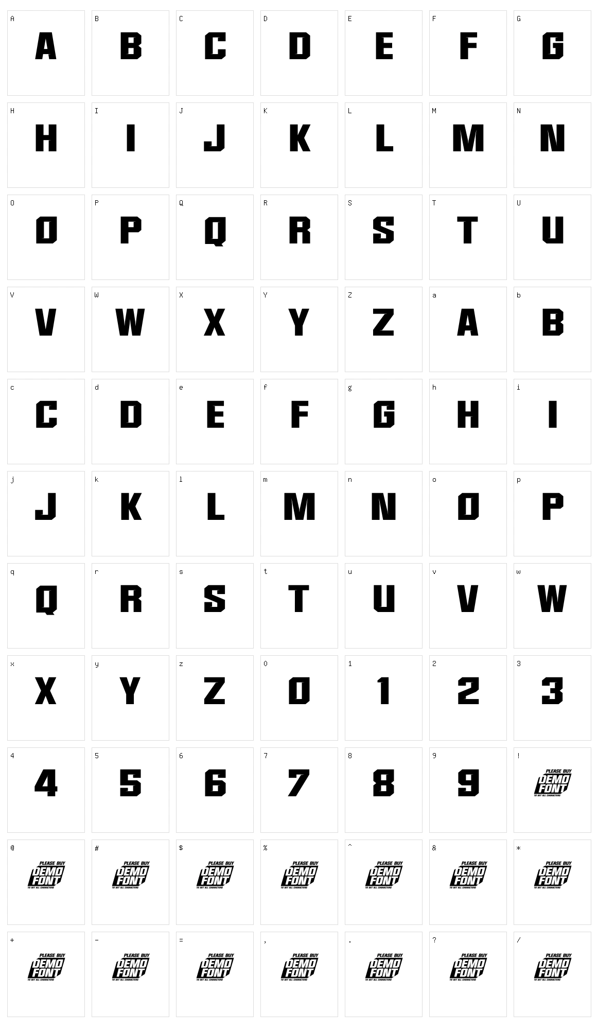 Mxsquad Character Set