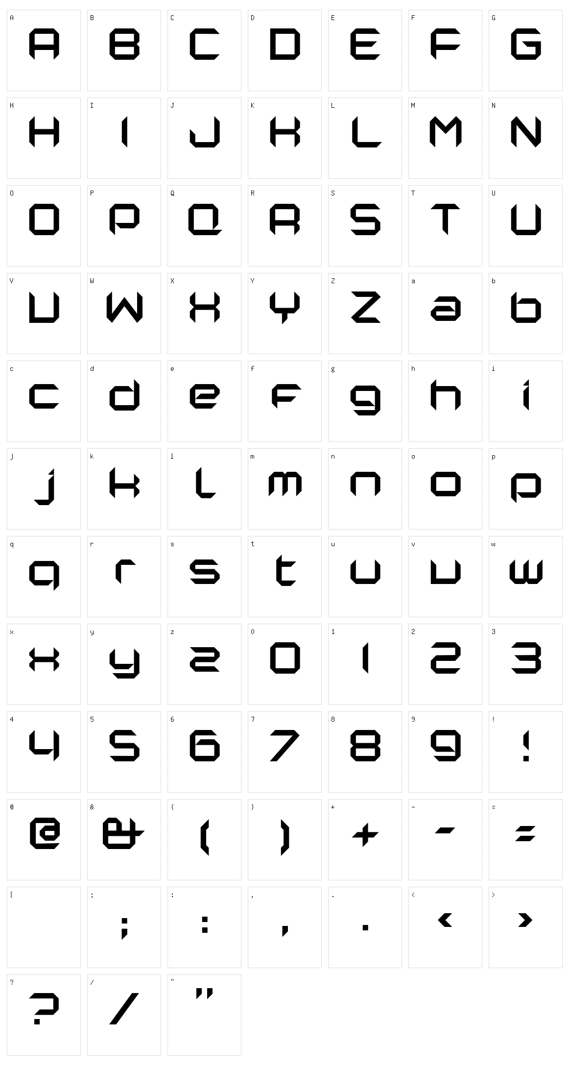 Nano Character Set