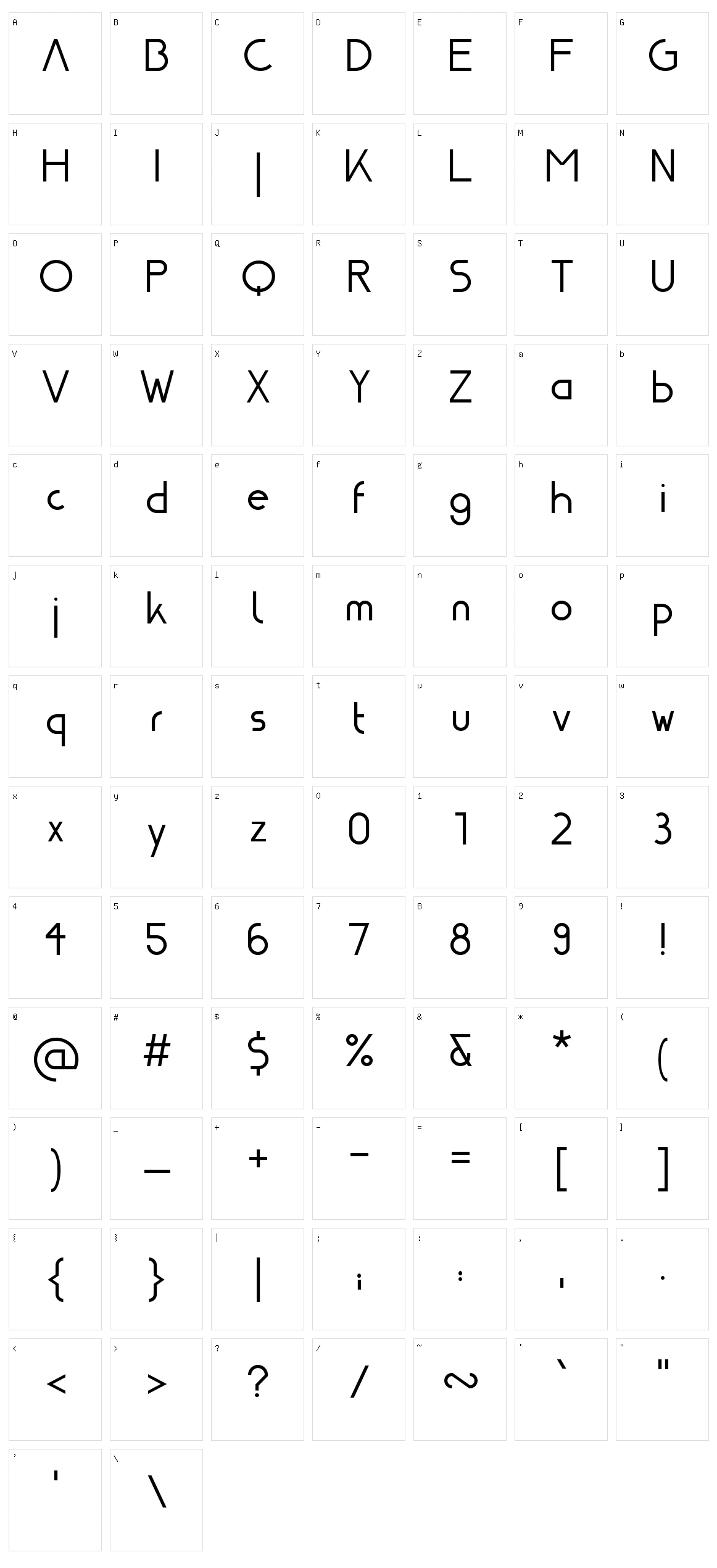 Nasa21 Character Set