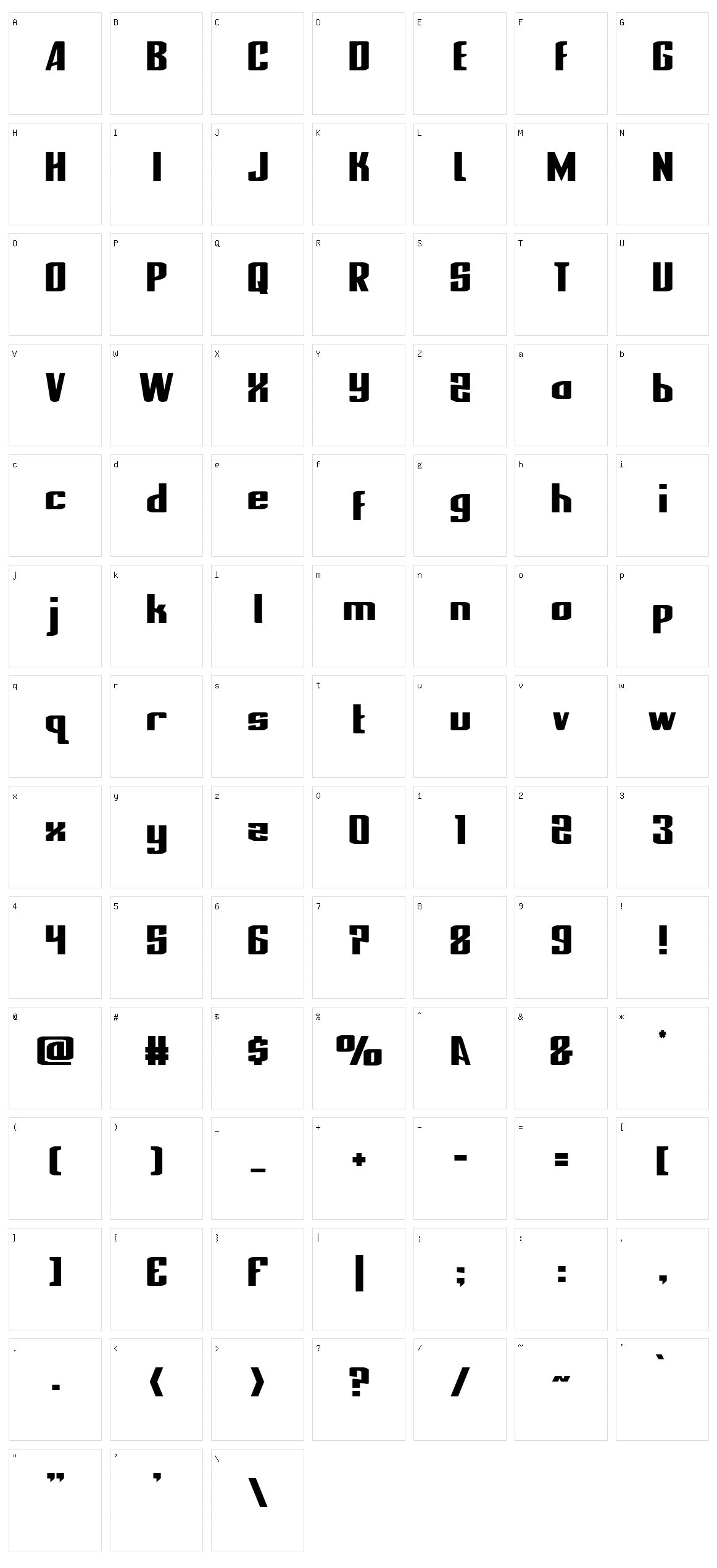 National Express Character Set