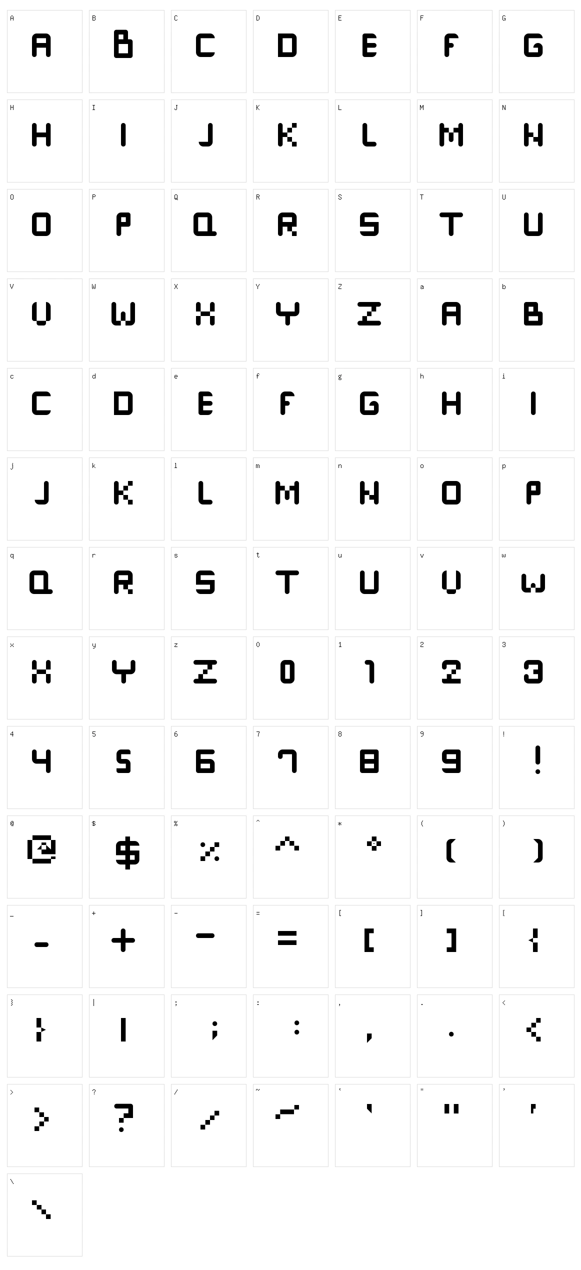 Navigate Character Set