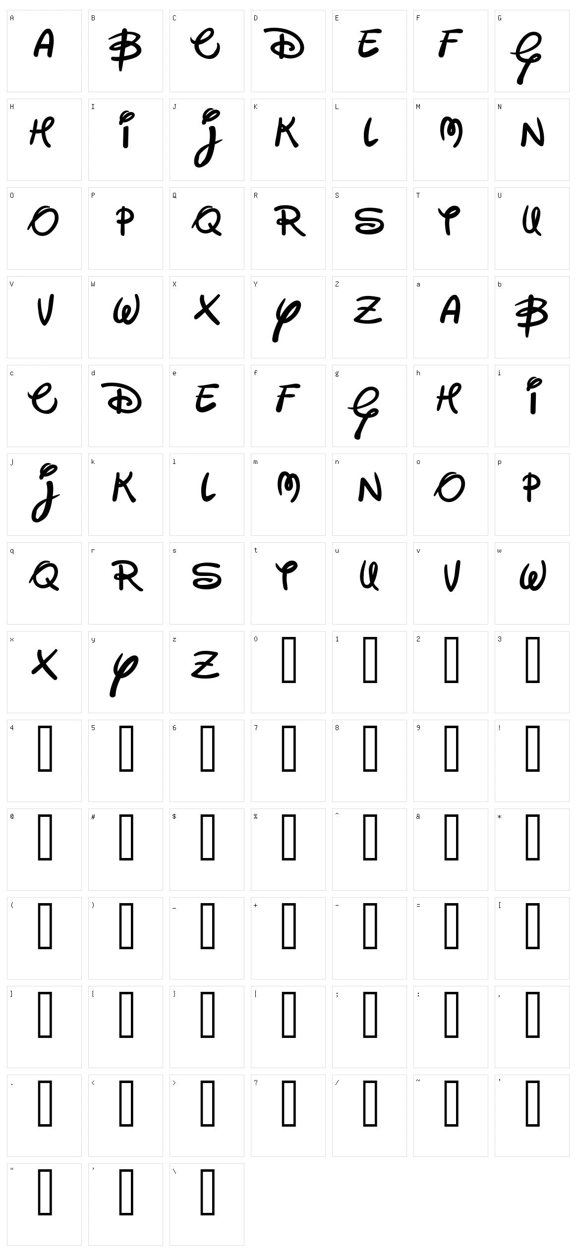Walter Character Set