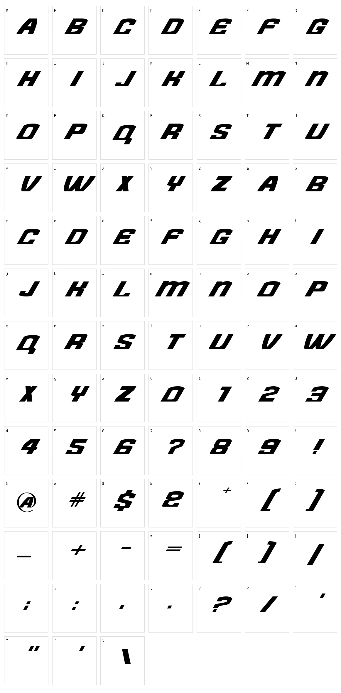 Need for Font Character Set