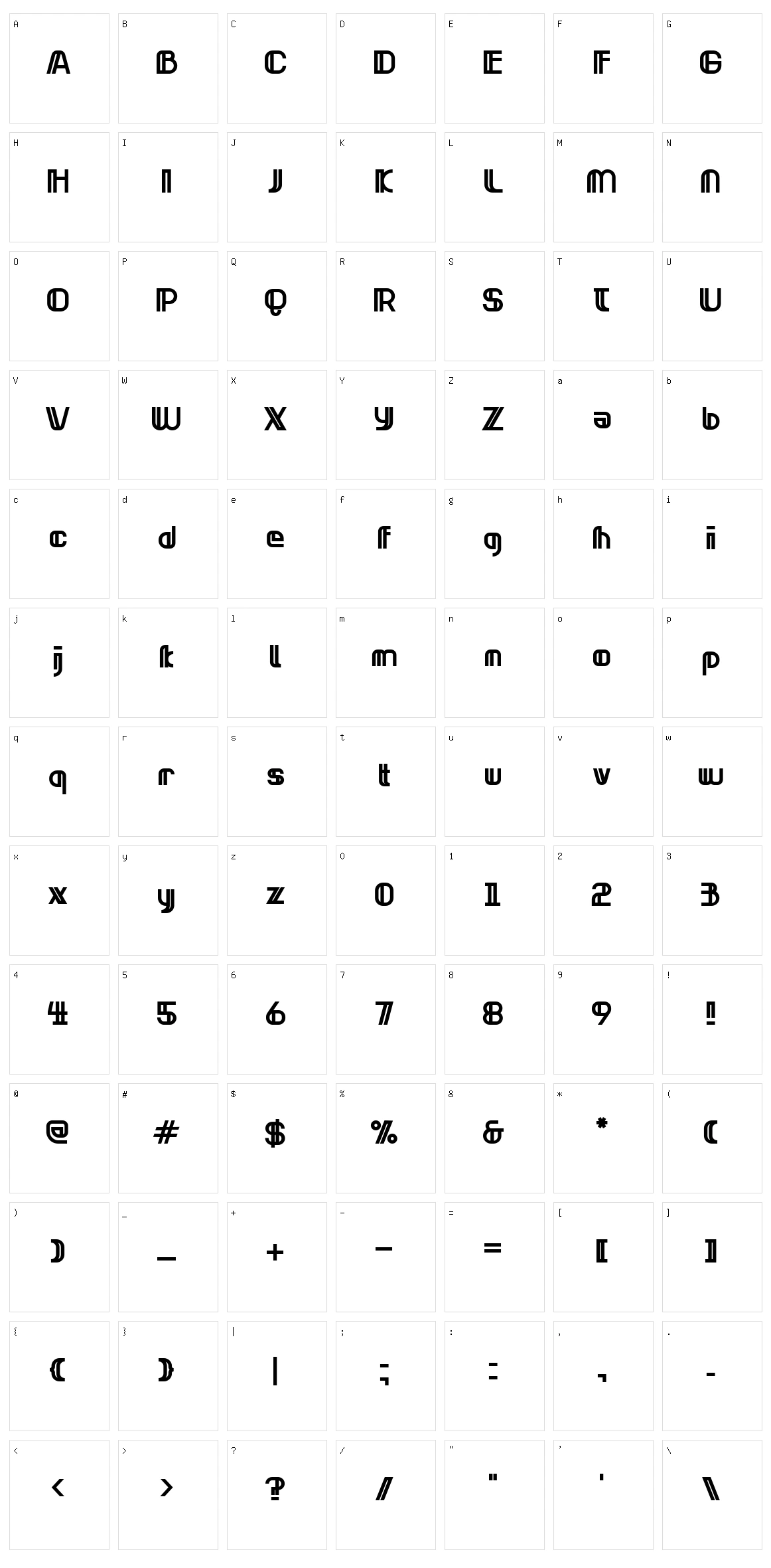 Neonclipper Character Set