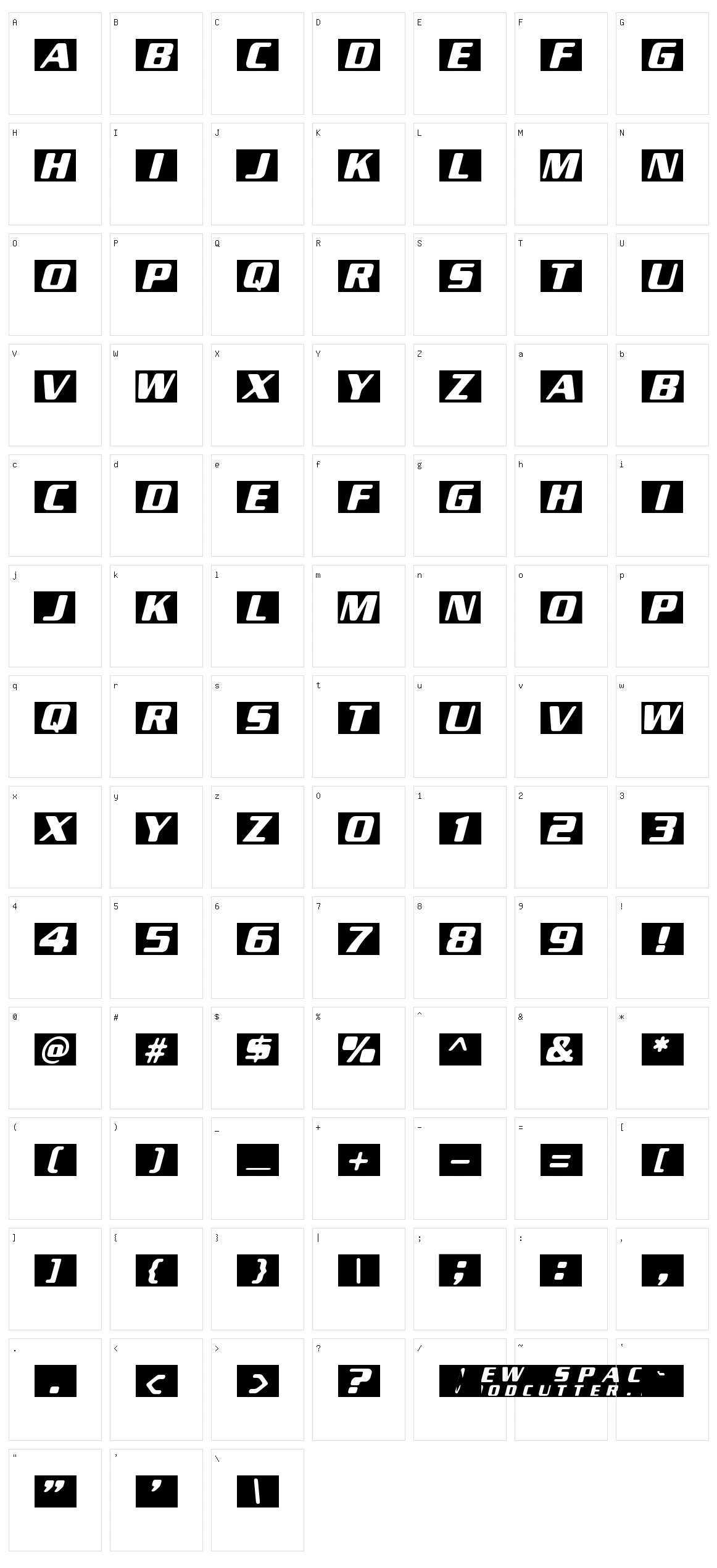 New Space Character Set