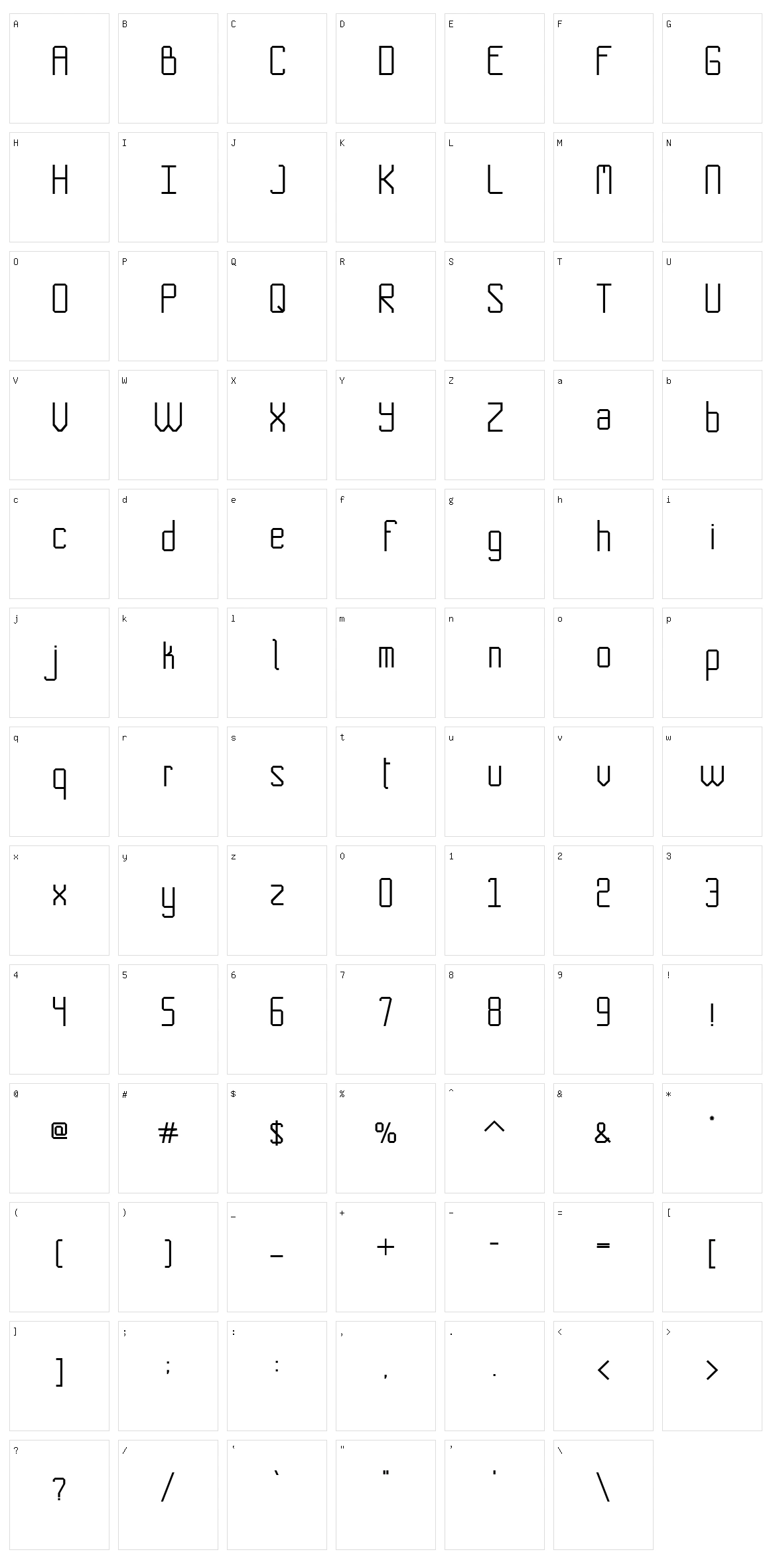 No Corners Character Set