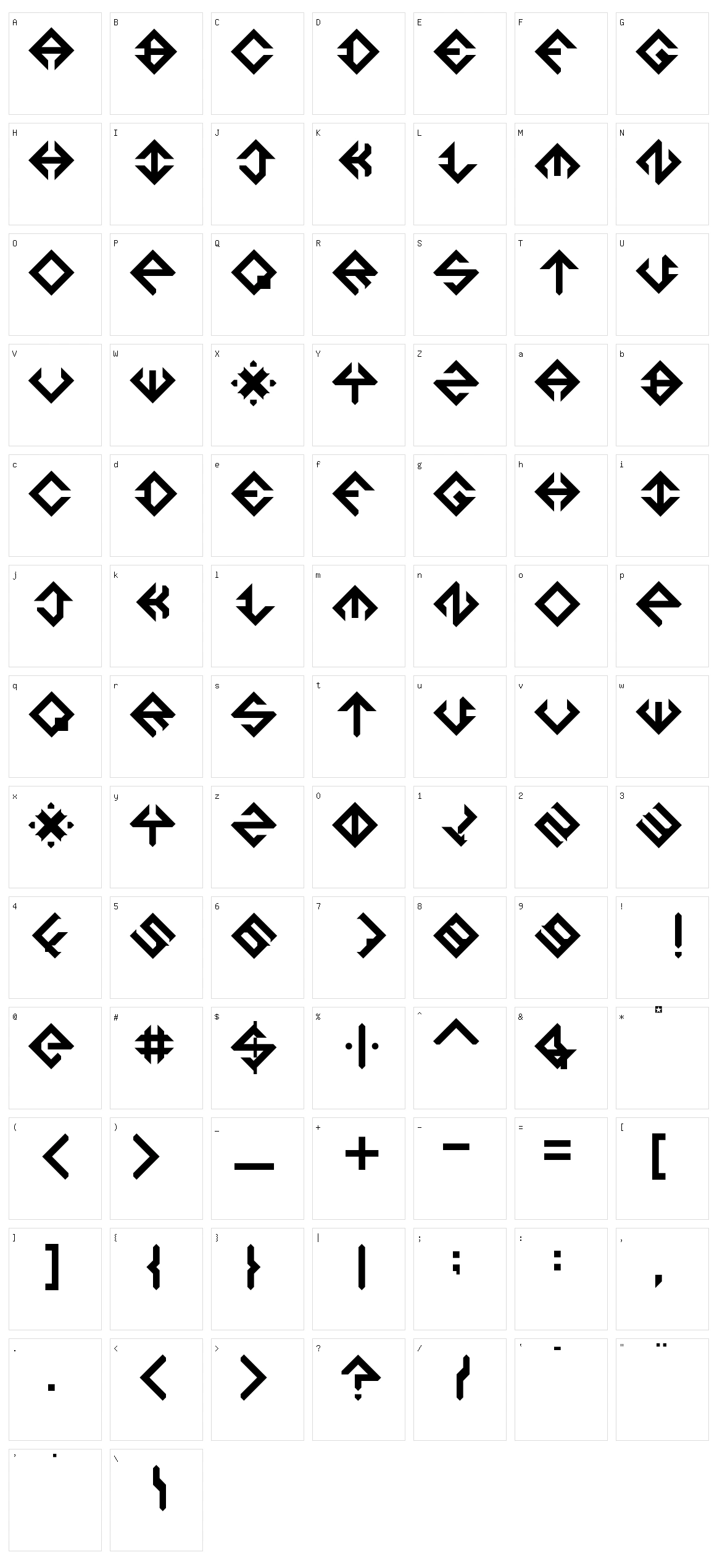North Square Character Set