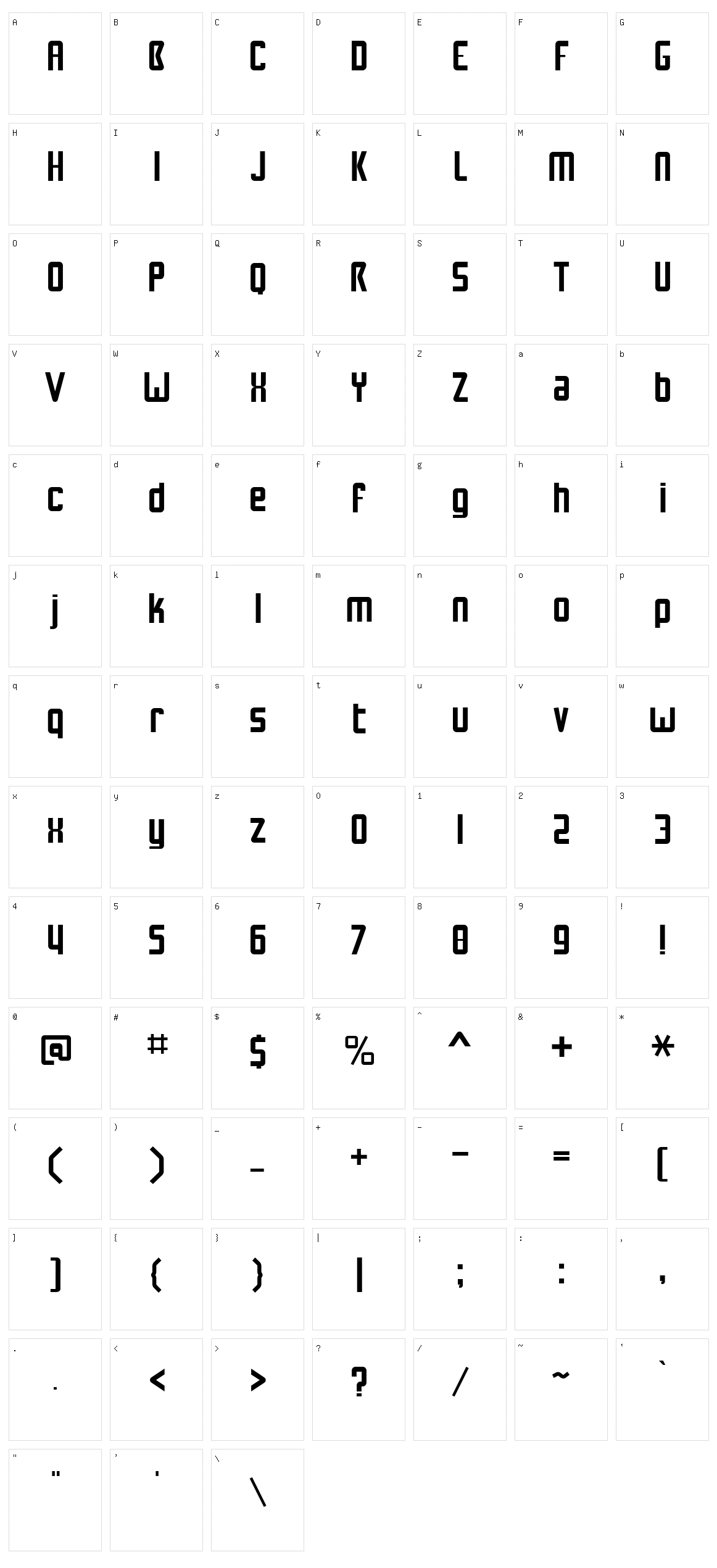 NuWave BV 2.0 Character Set