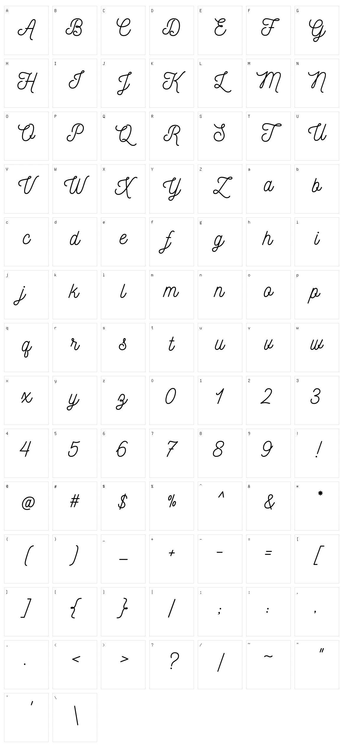 Nickainley Character Set
