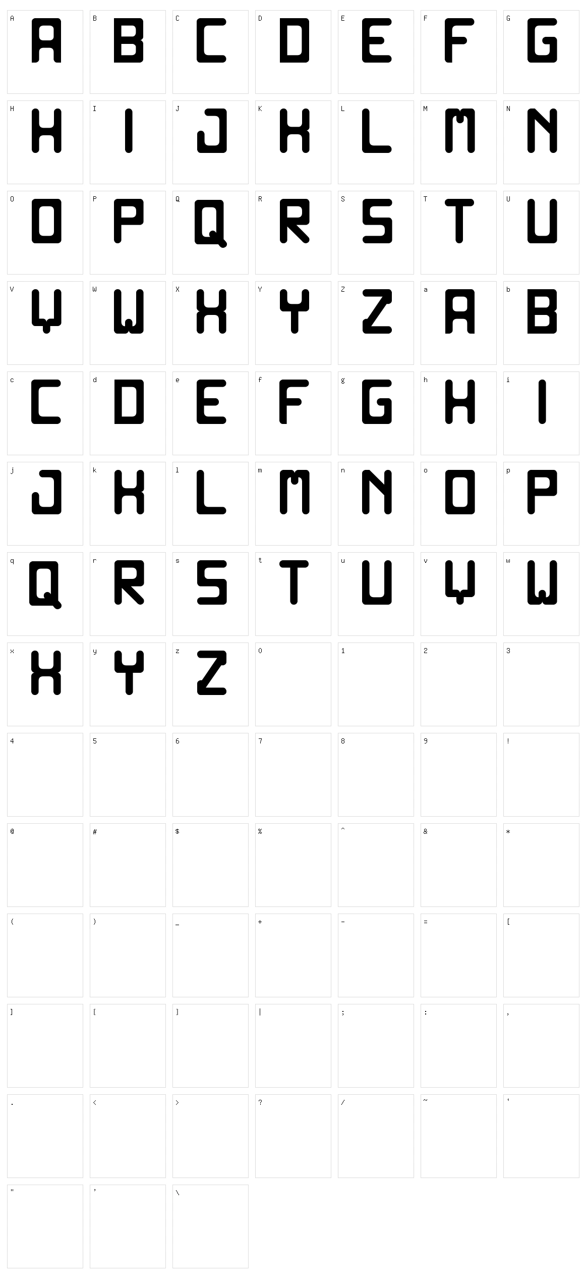Old Computer ST Character Set