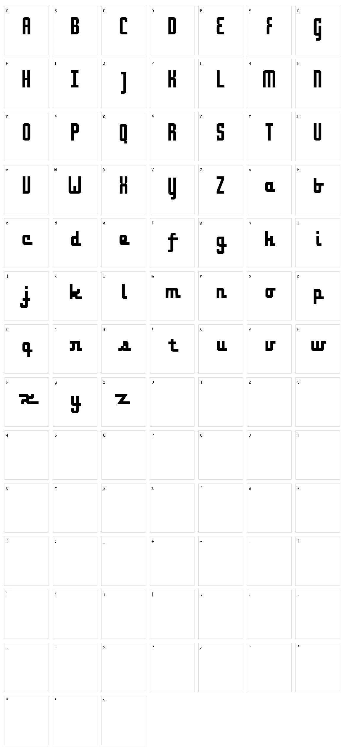 Onakite Character Set