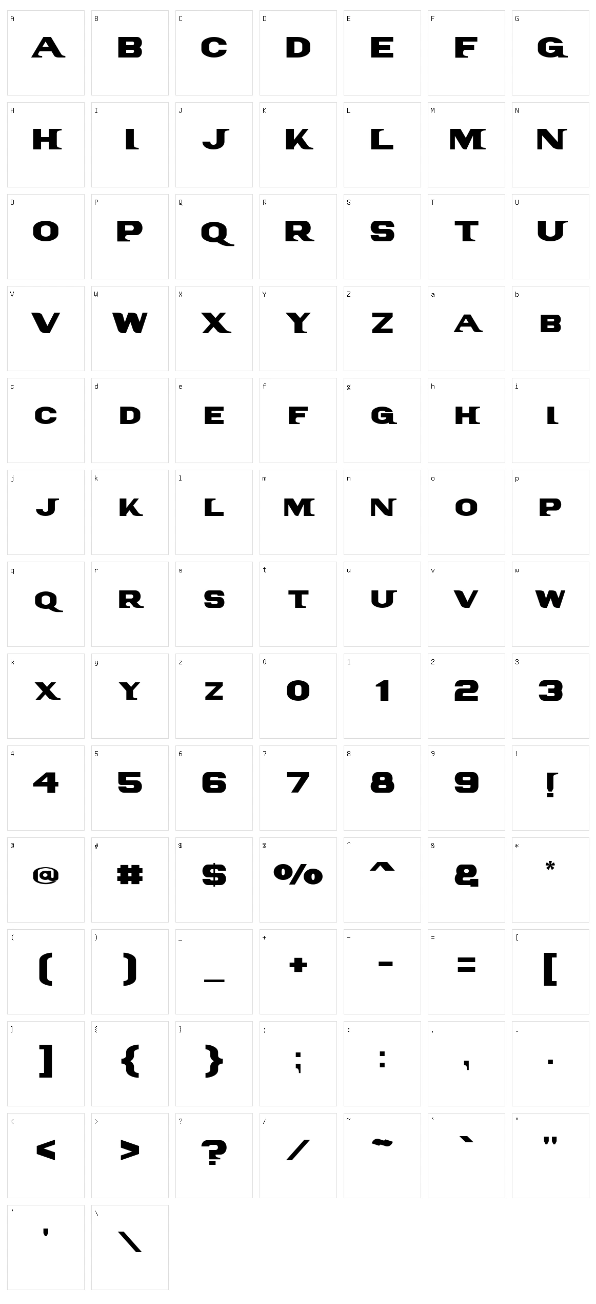 PanAm Character Set
