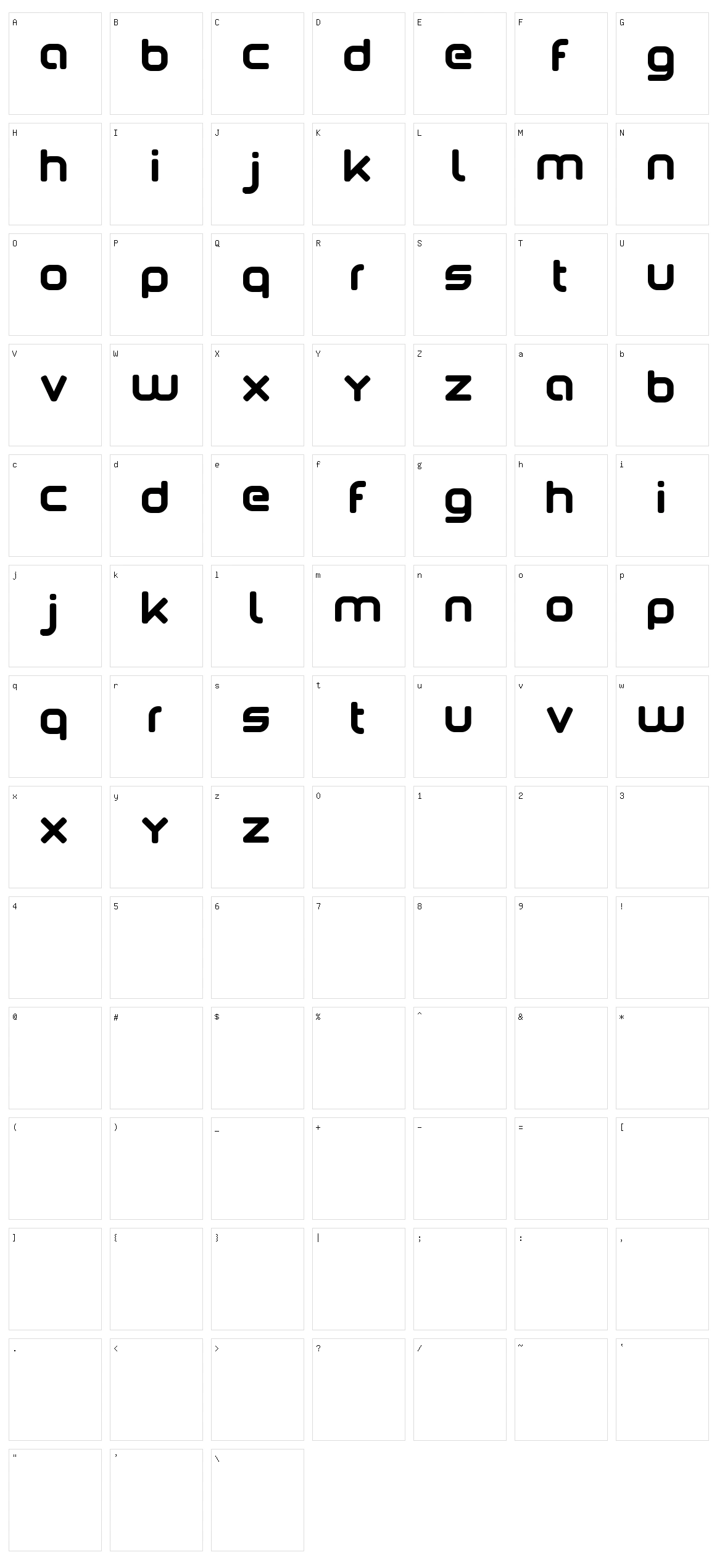 Paola Character Set