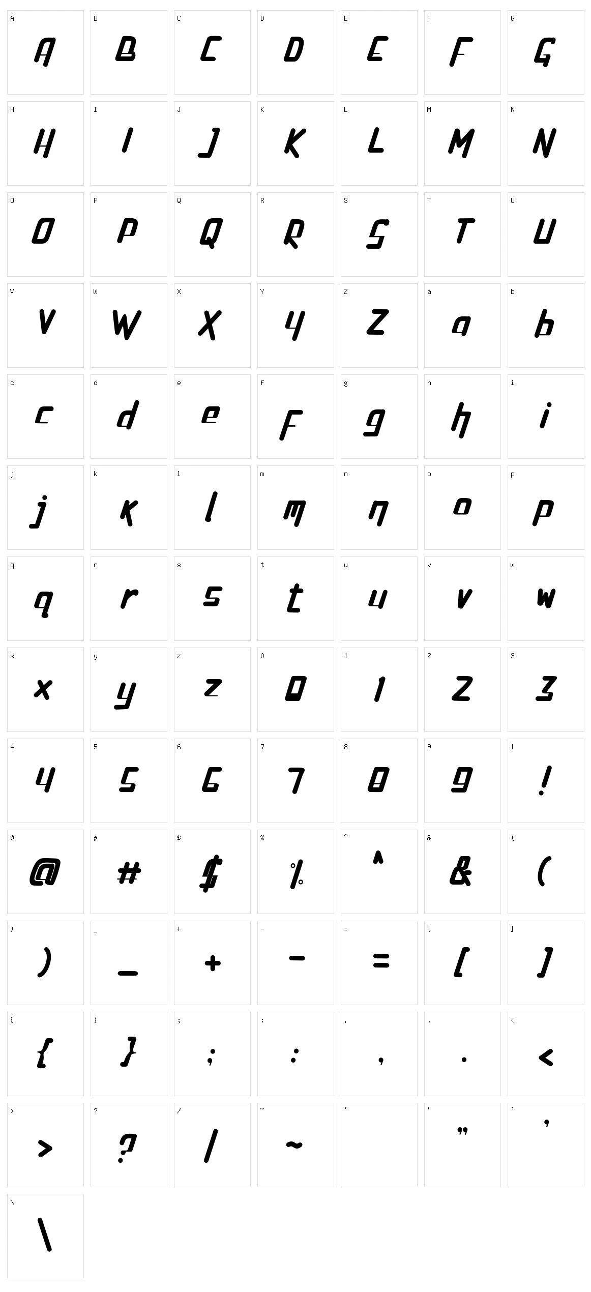 PenTagon Character Set