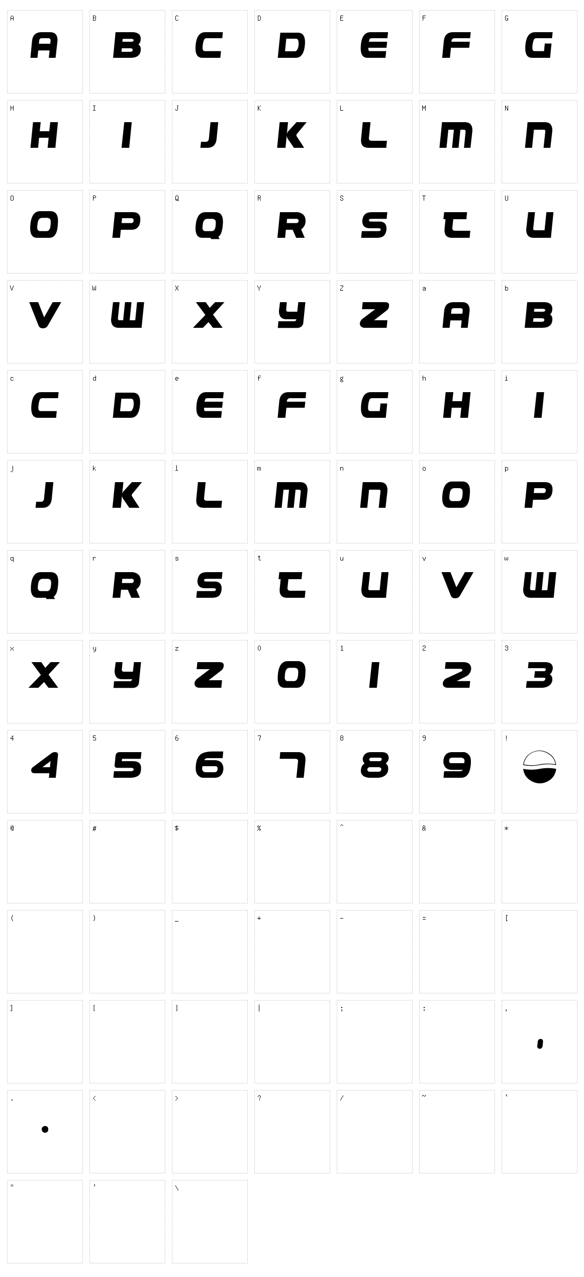 Pepsi Character Set
