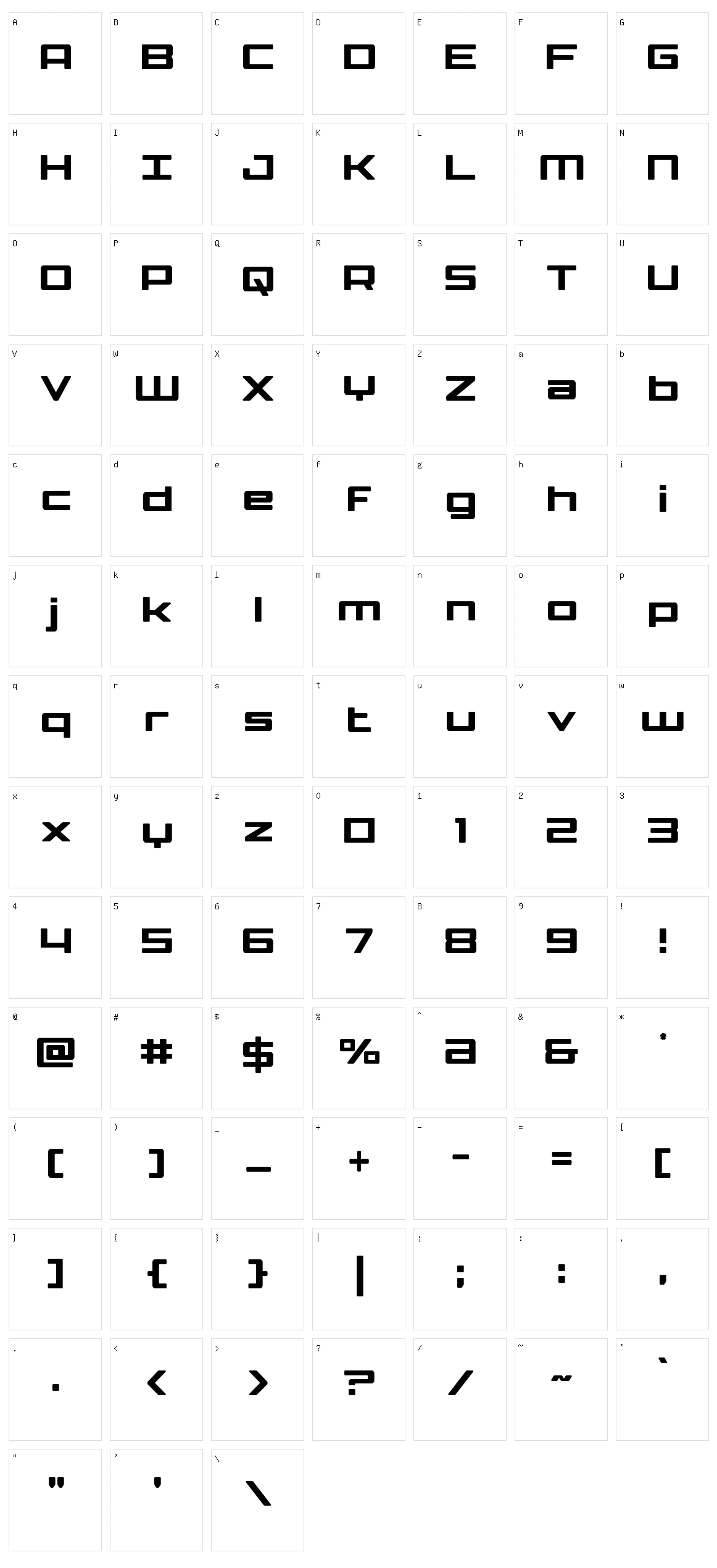 Phoenicia Lower Case Character Set