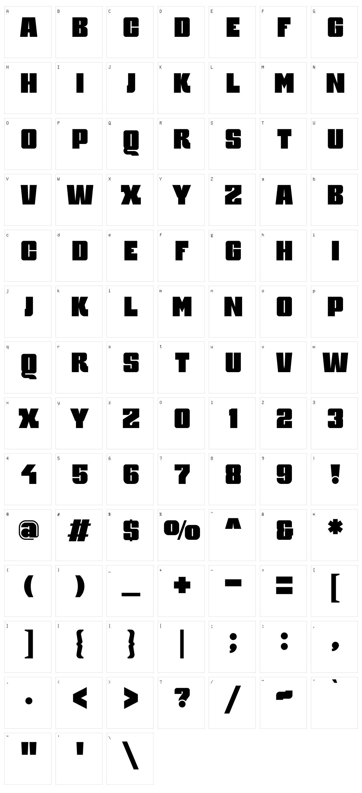 Phyco Character Set