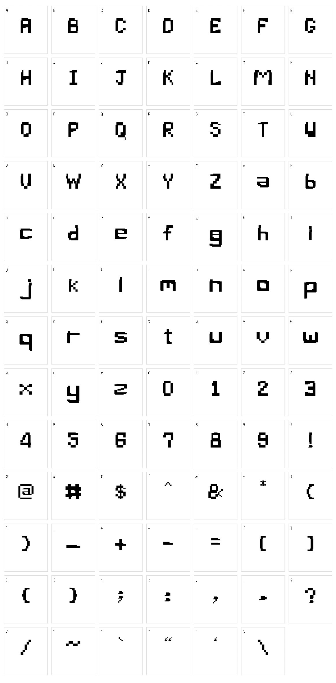 Pixel Bug Character Set