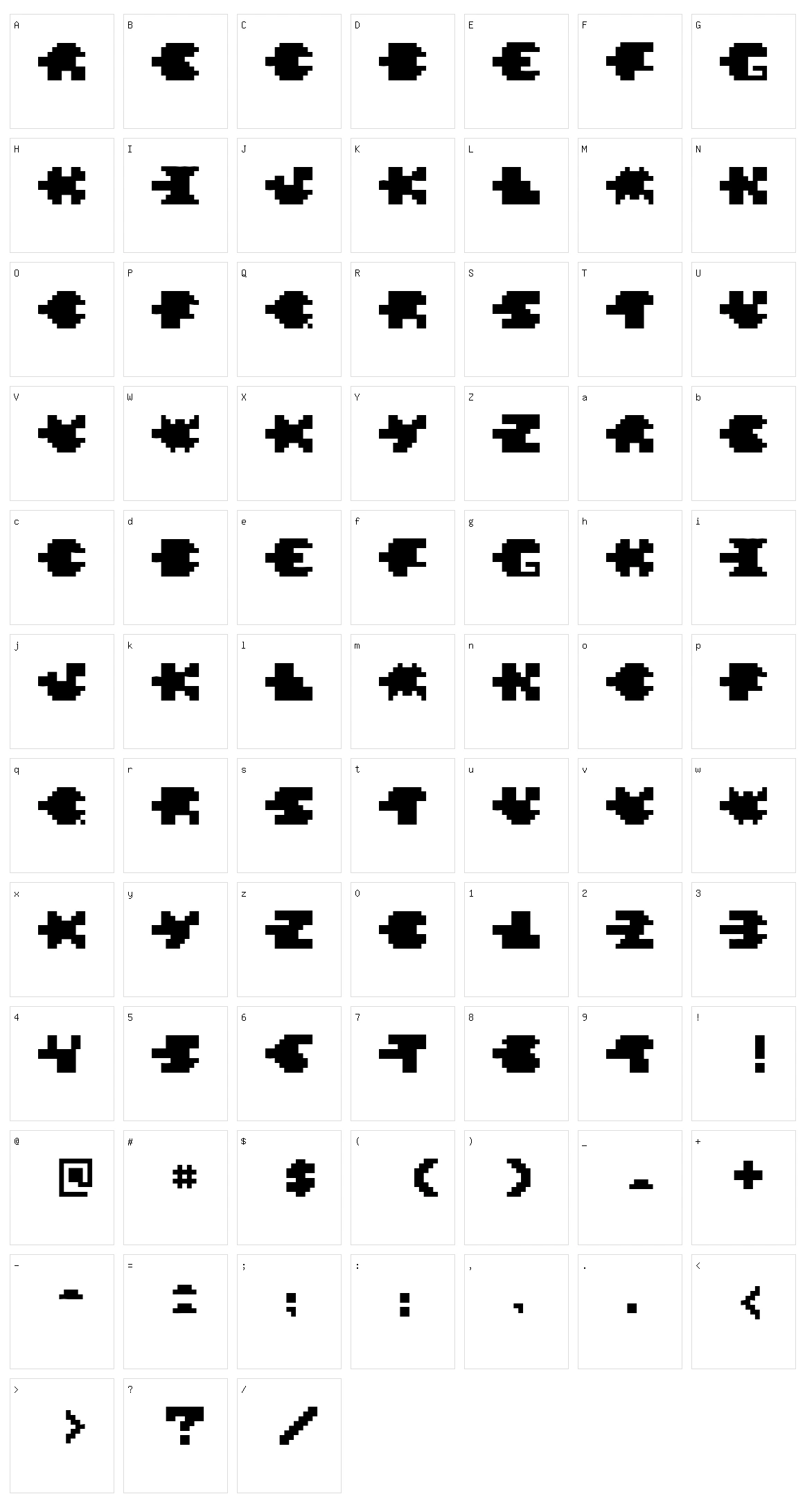 Pixel Verde Character Set