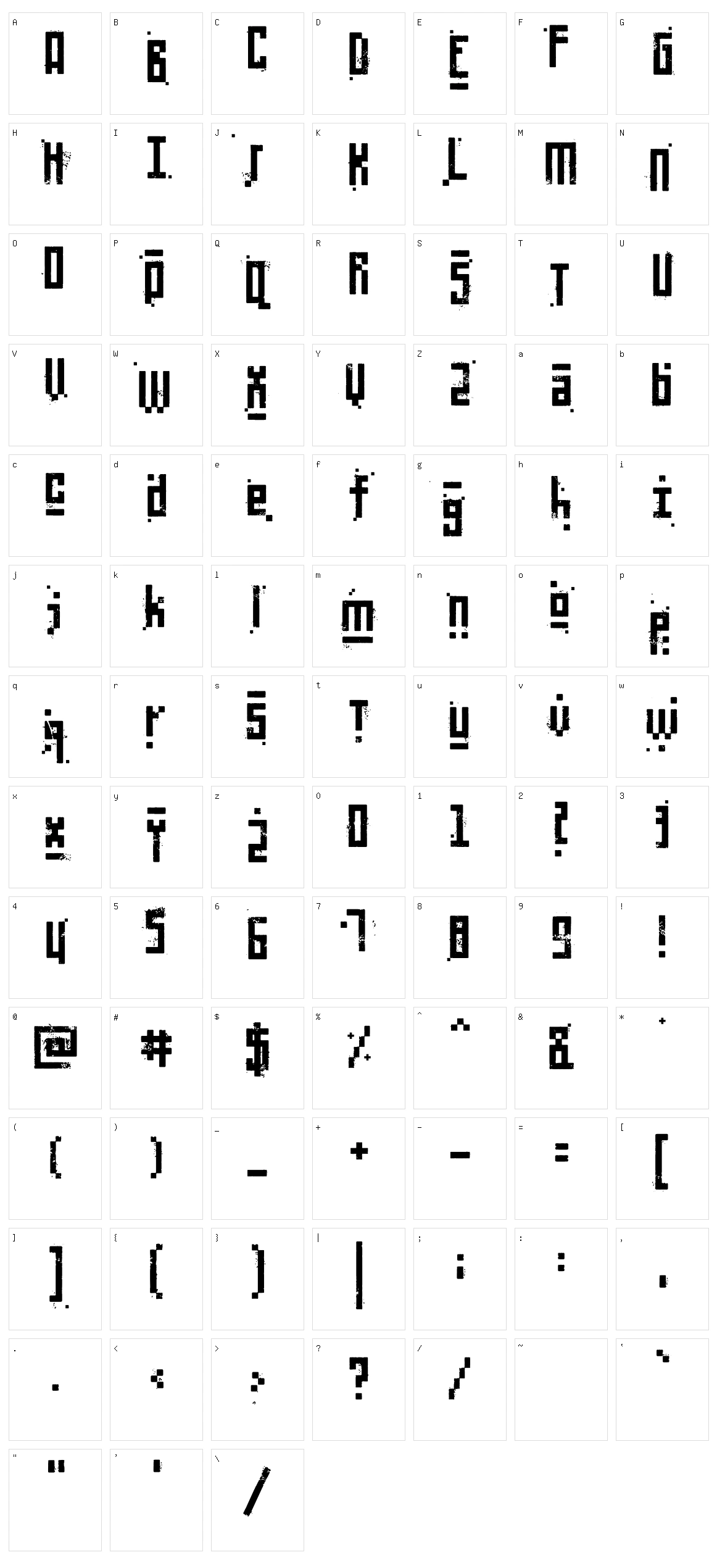Pixelic War Character Set