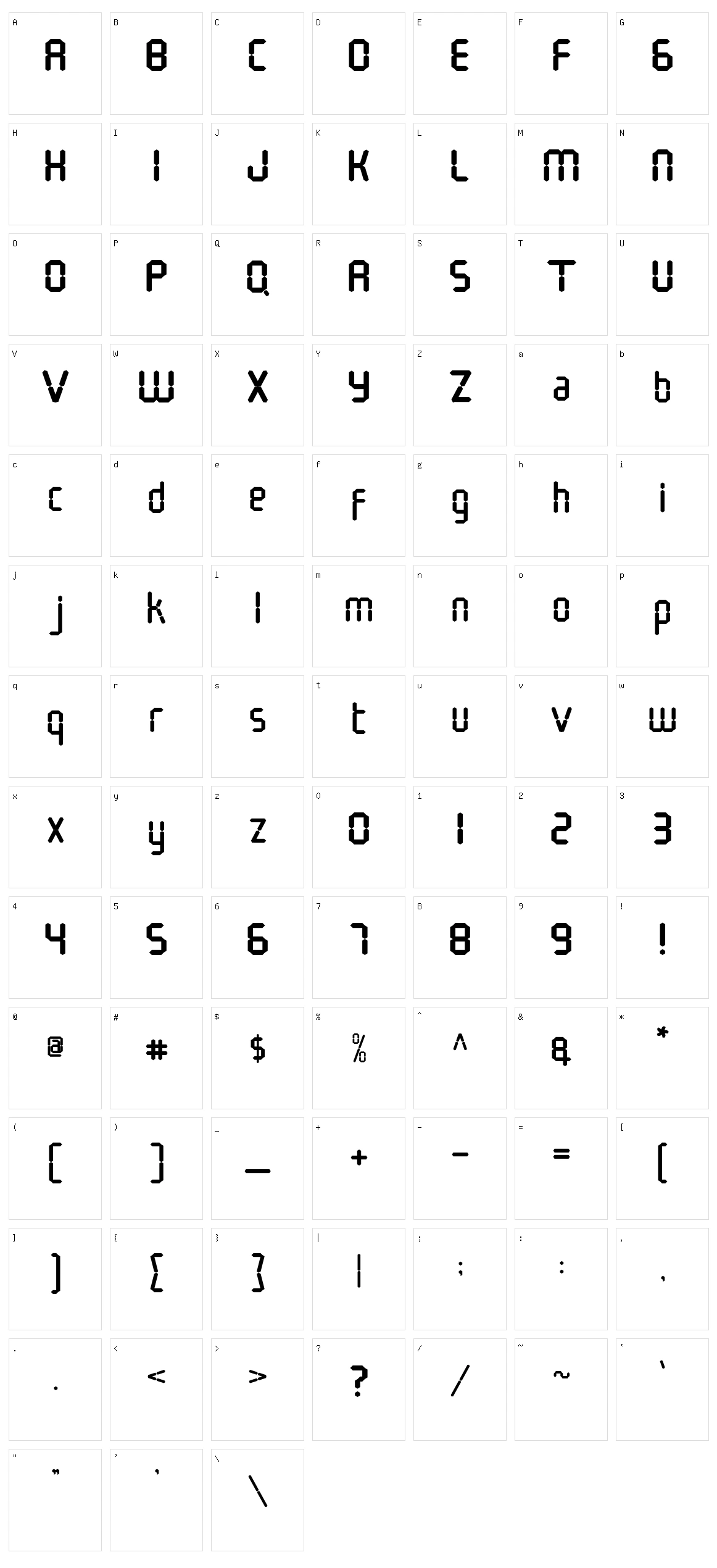 Pixie Character Set