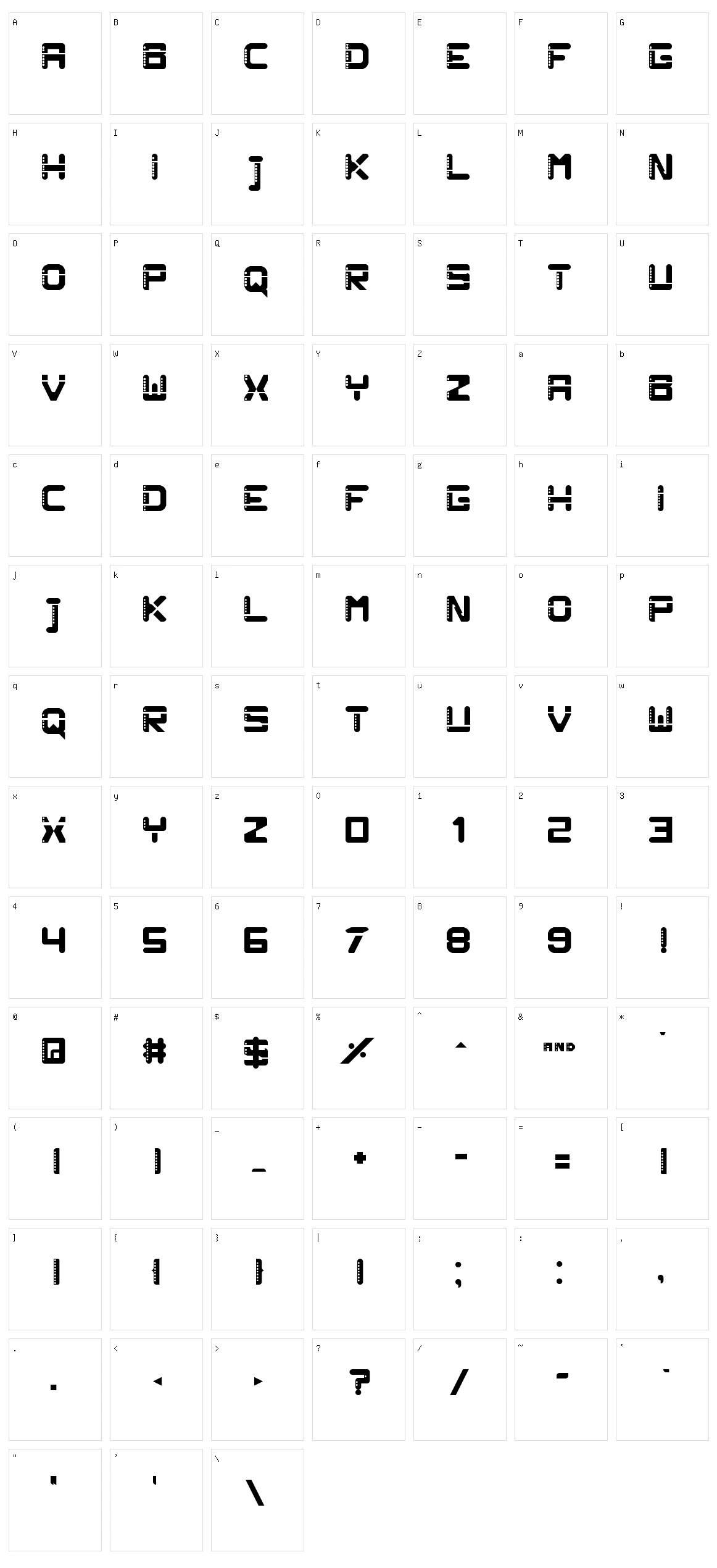 Pluto 0 Character Set