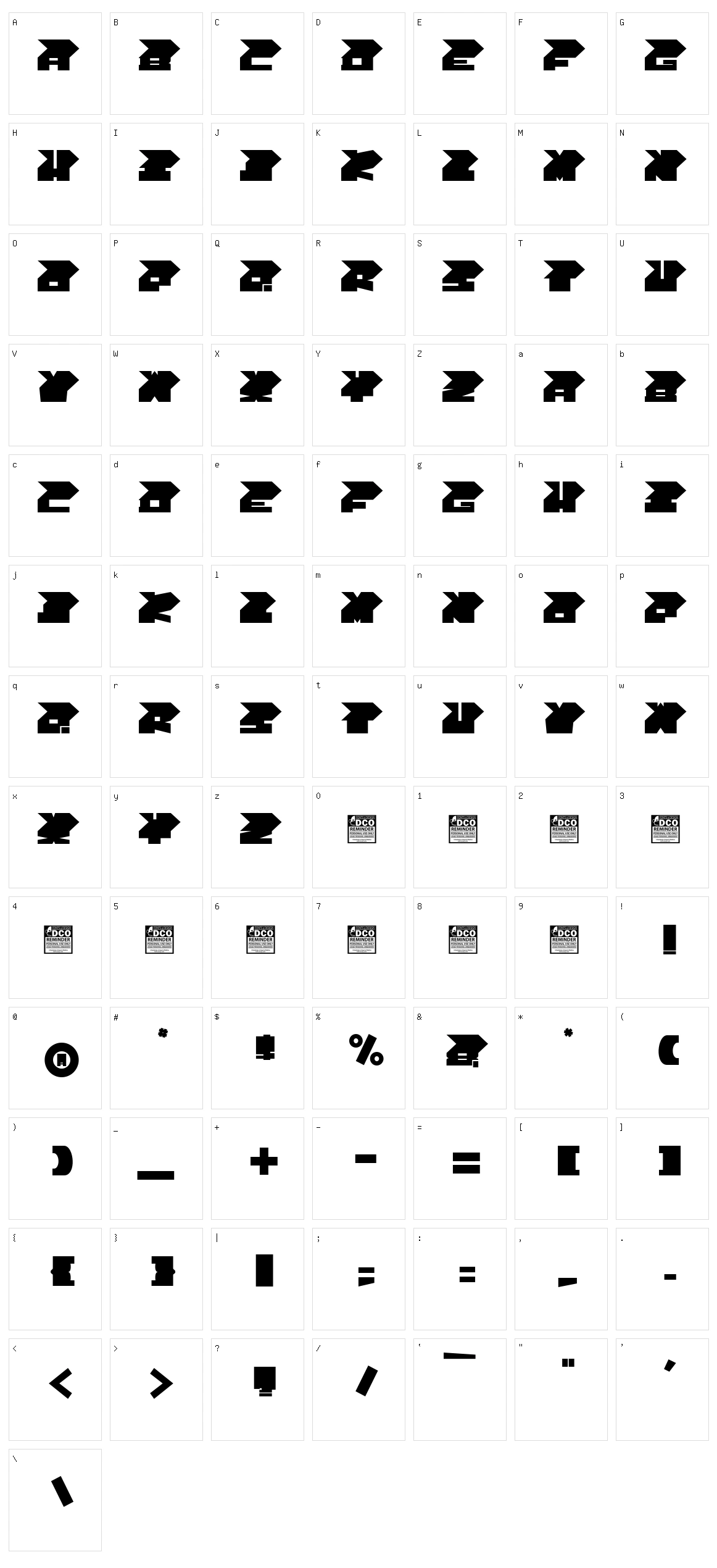 Pointed Stick Character Set