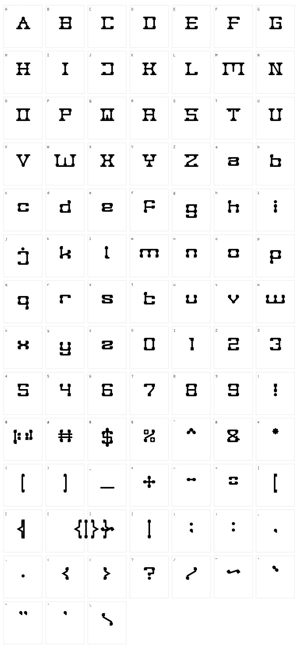 Post Rock Character Set