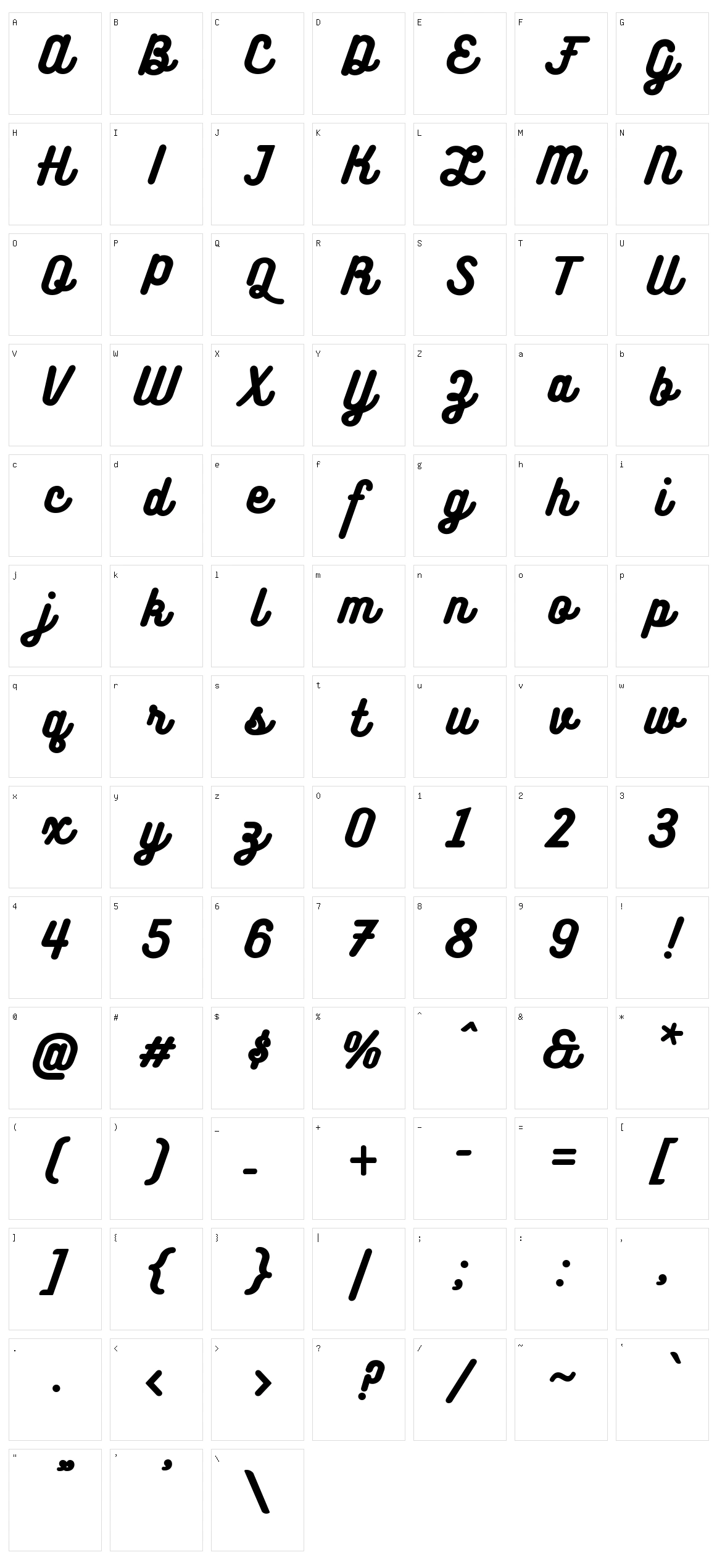 Bukhari Script Character Set