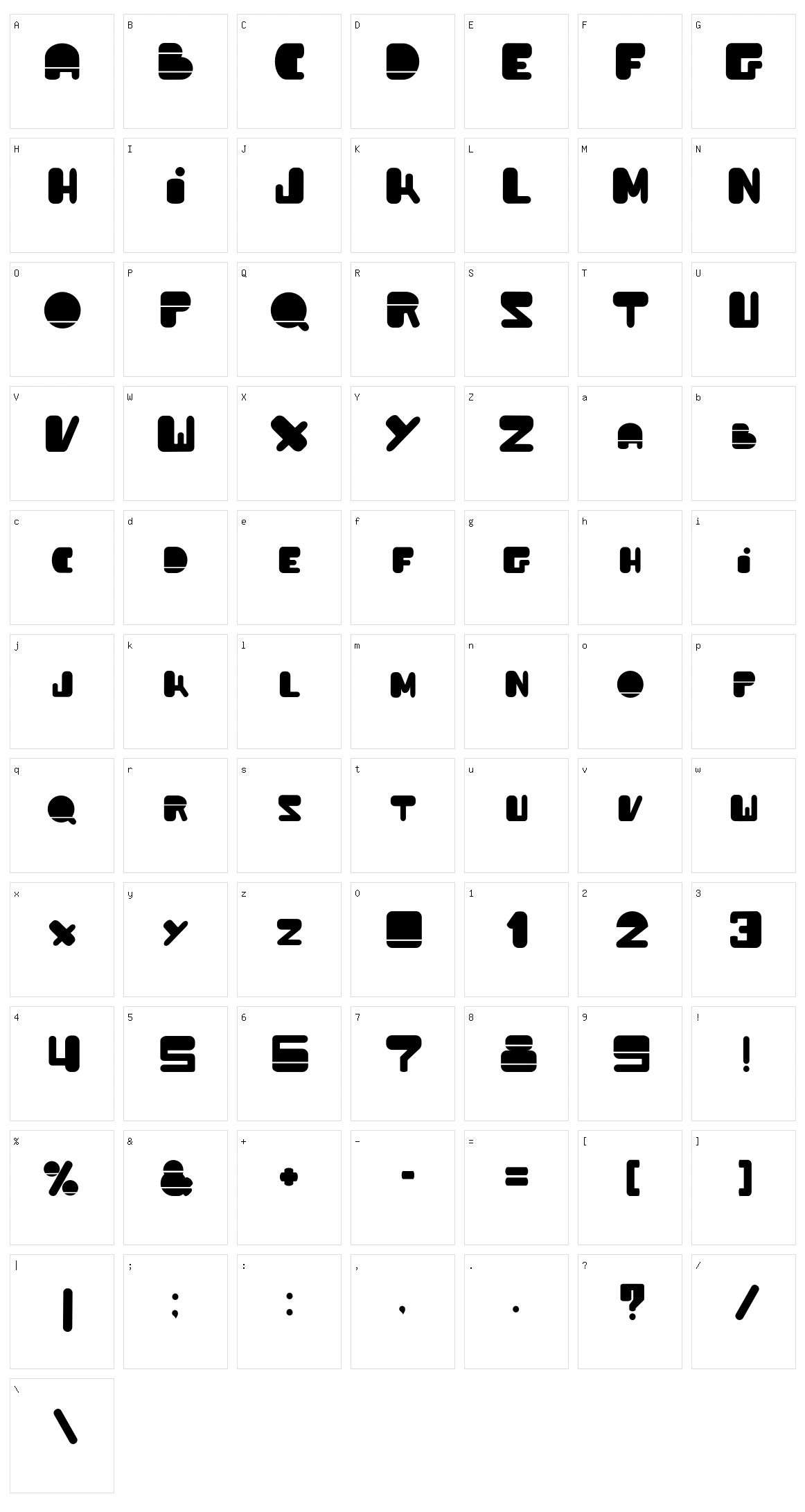 Powda Character Set