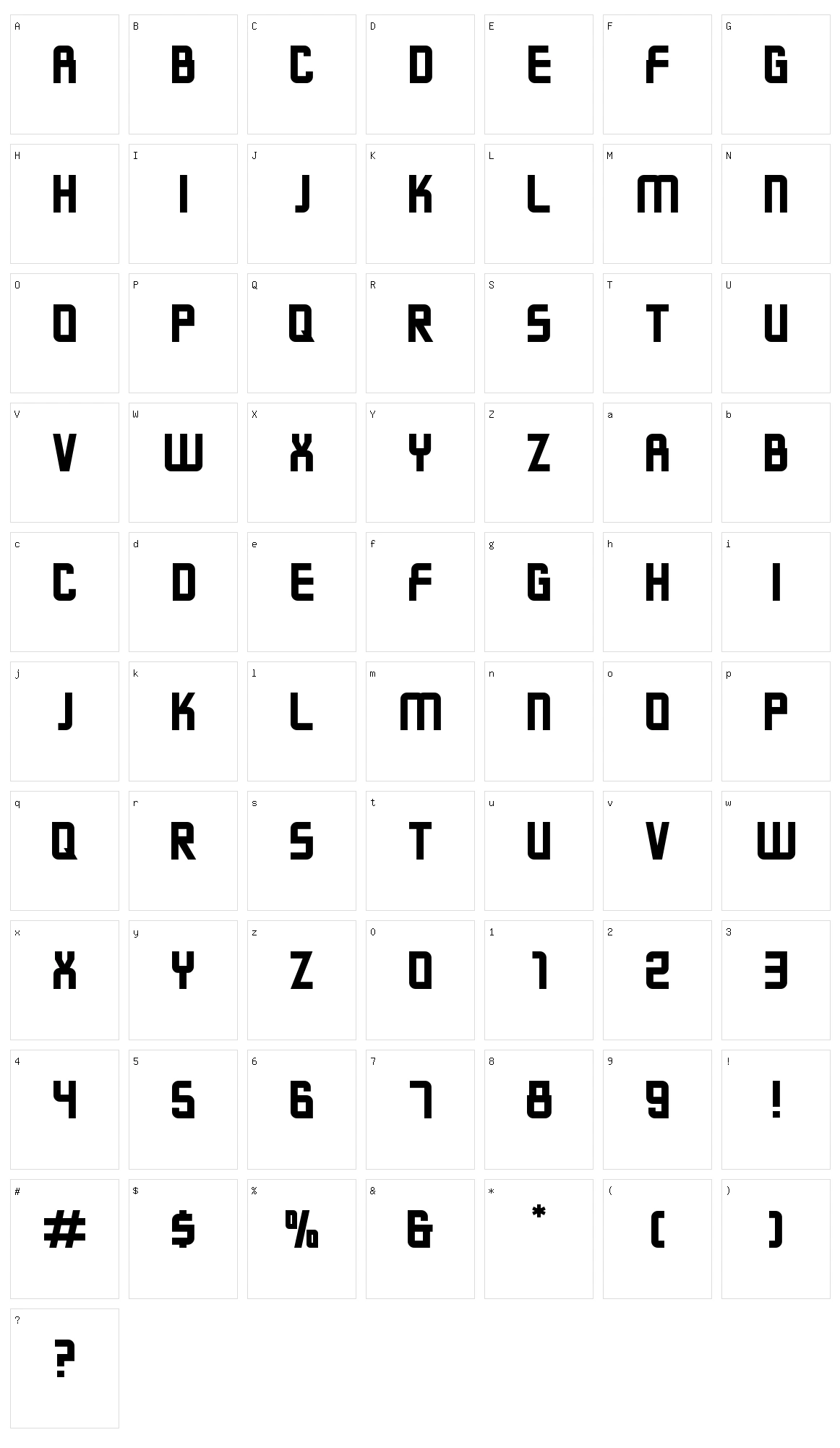 Prototype Character Set