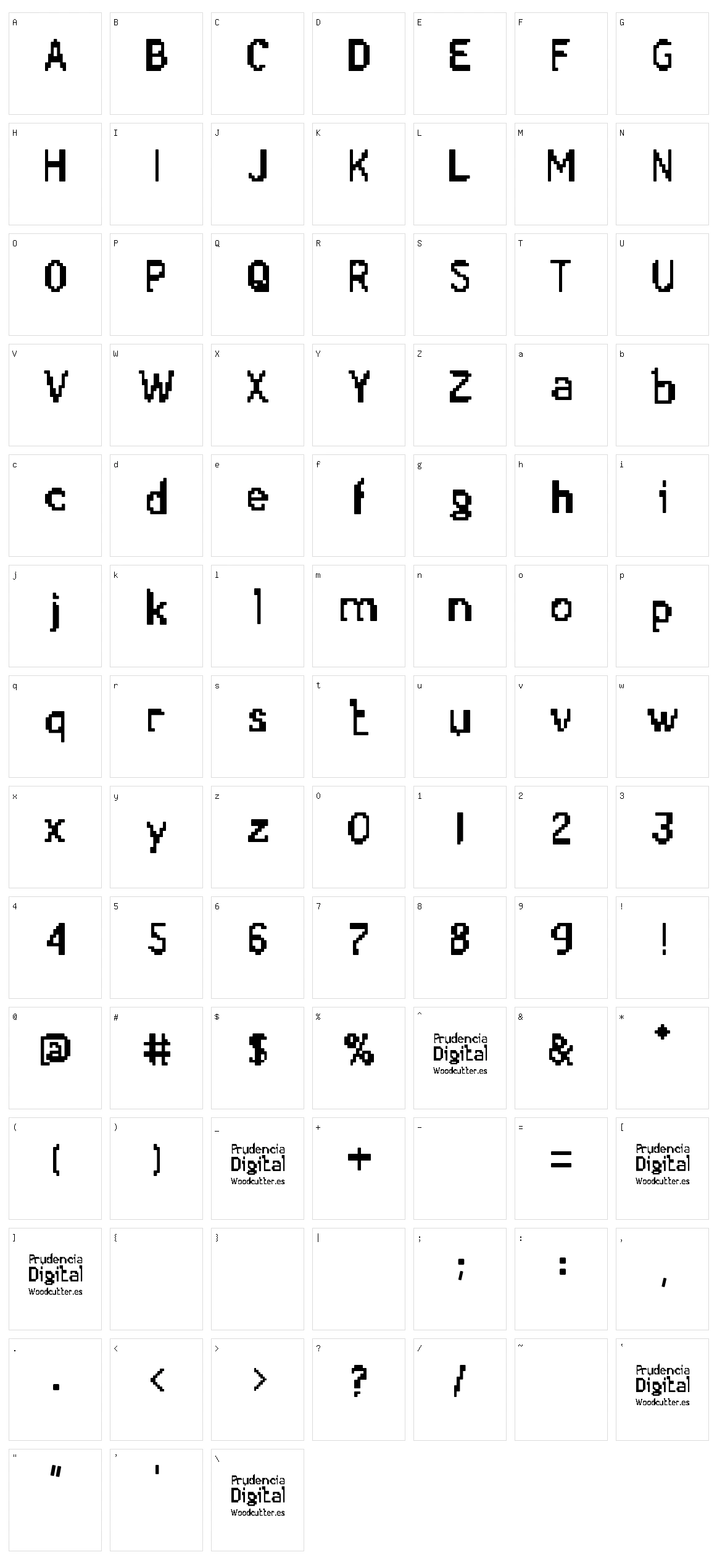 Prudencia Digital Character Set