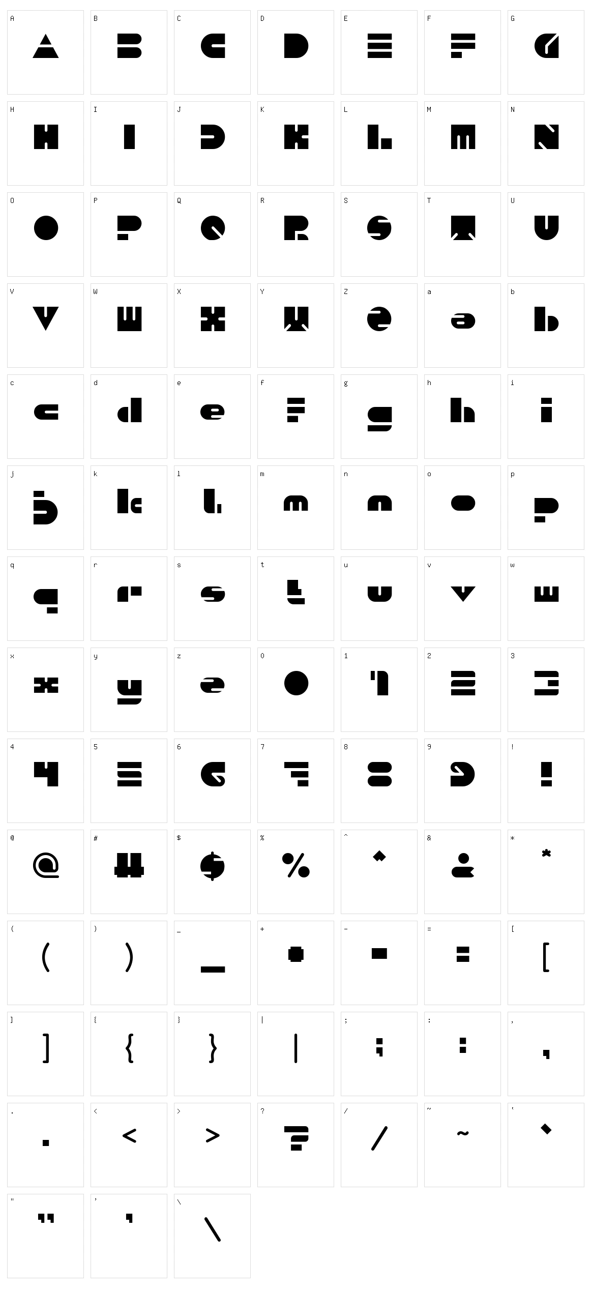 Push The Button Character Set