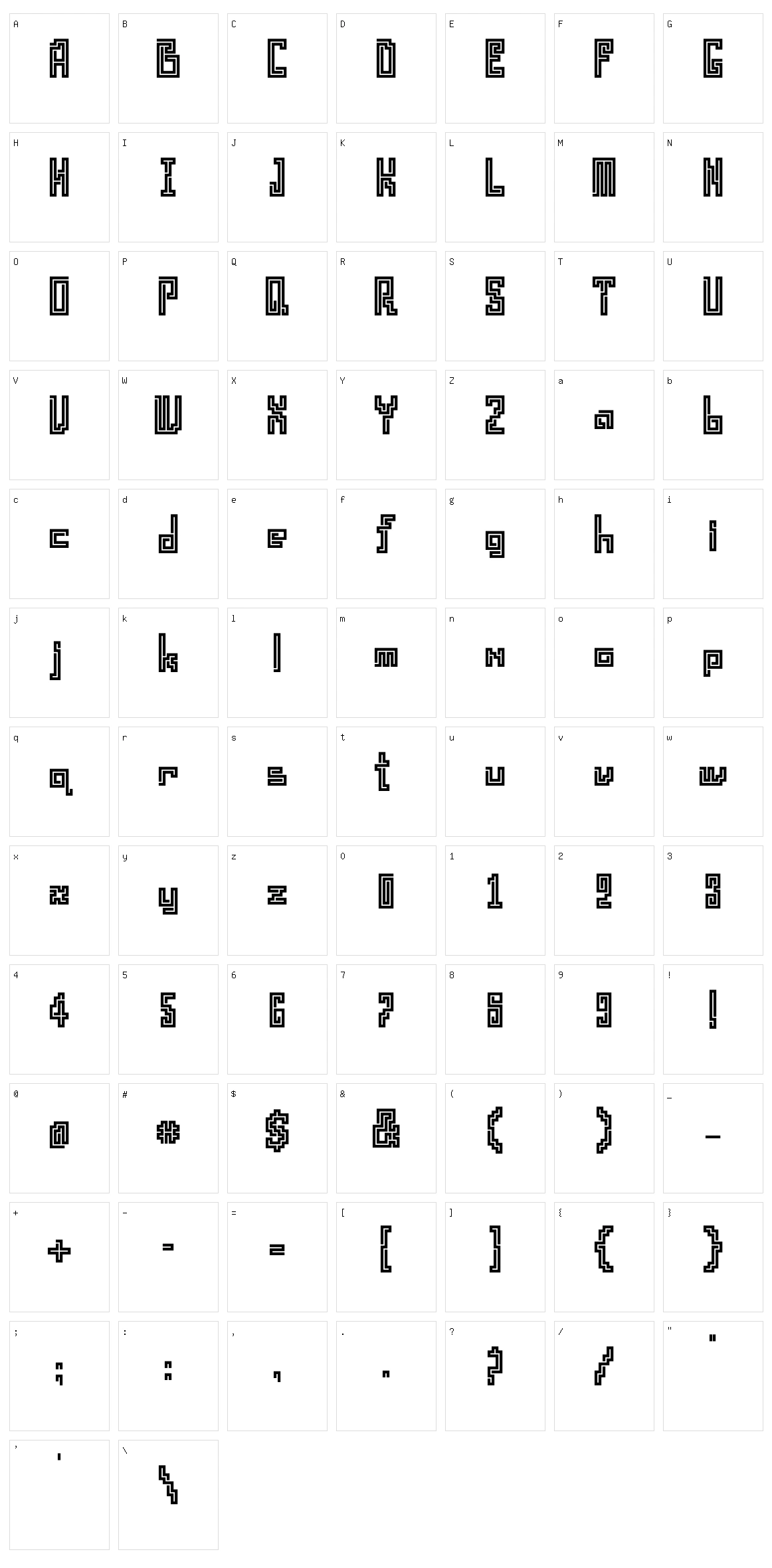 Pype Character Set