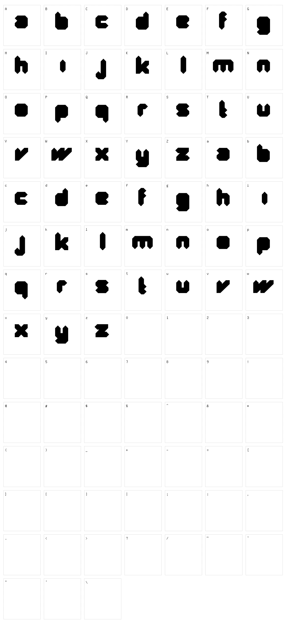 Quad Character Set