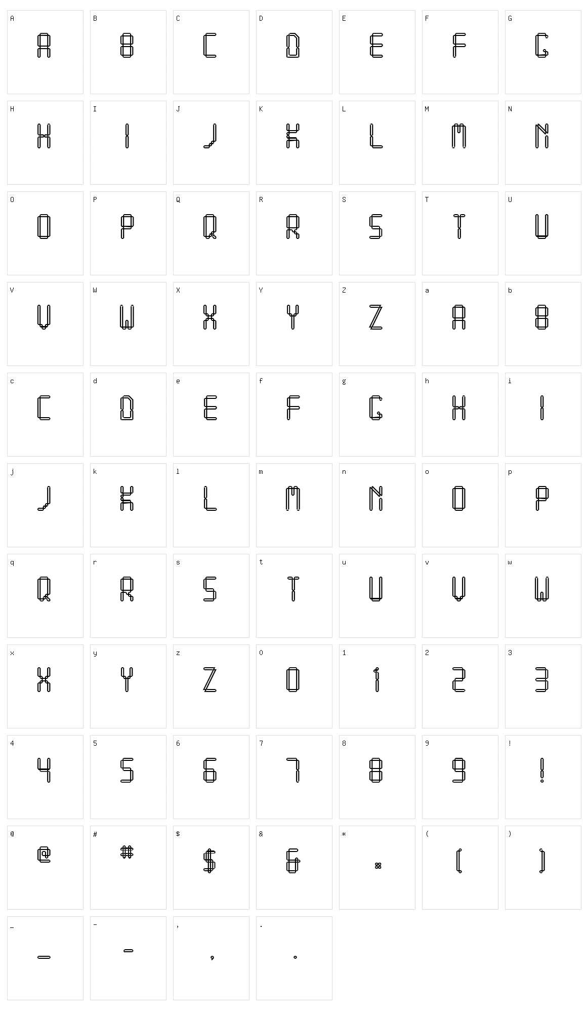 Quadratum Character Set