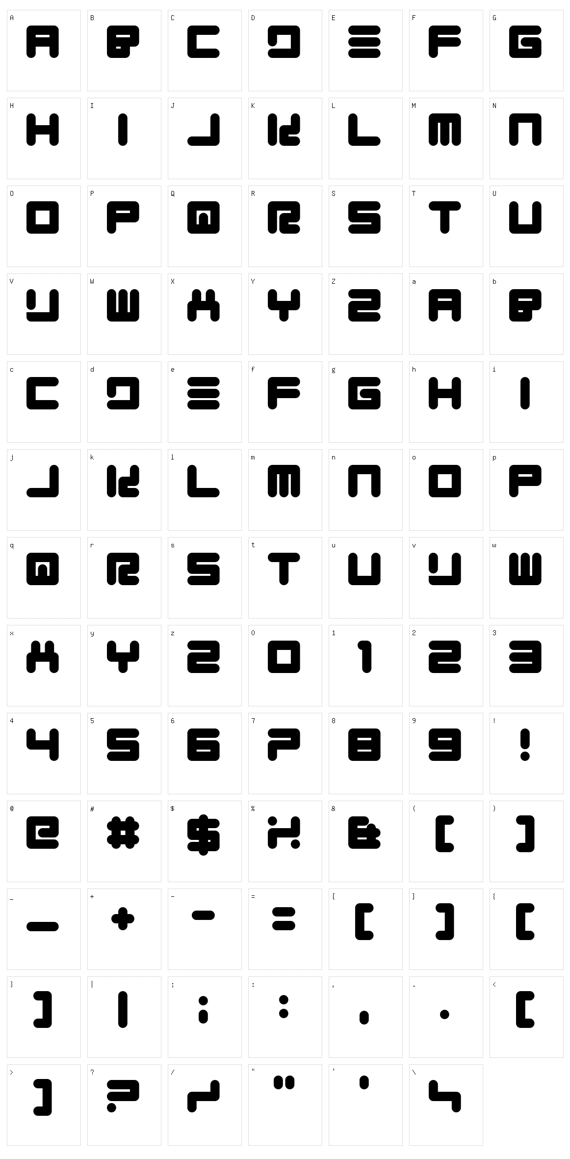 Quickfyr Character Set