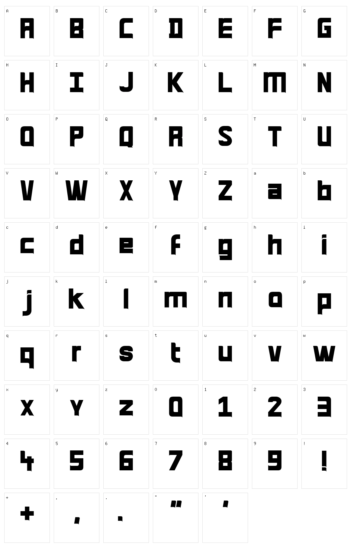 Quirk 33 Character Set
