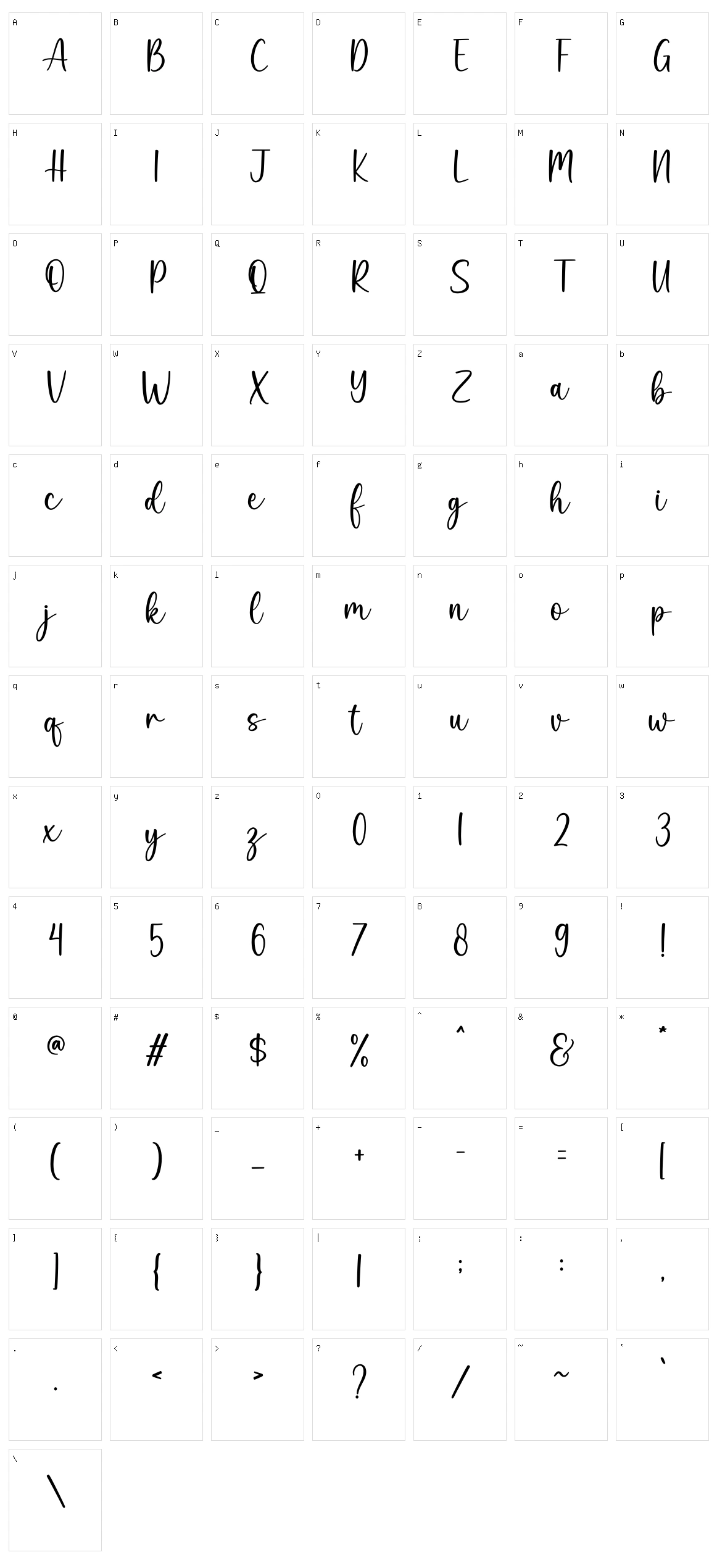 Adelia Character Set
