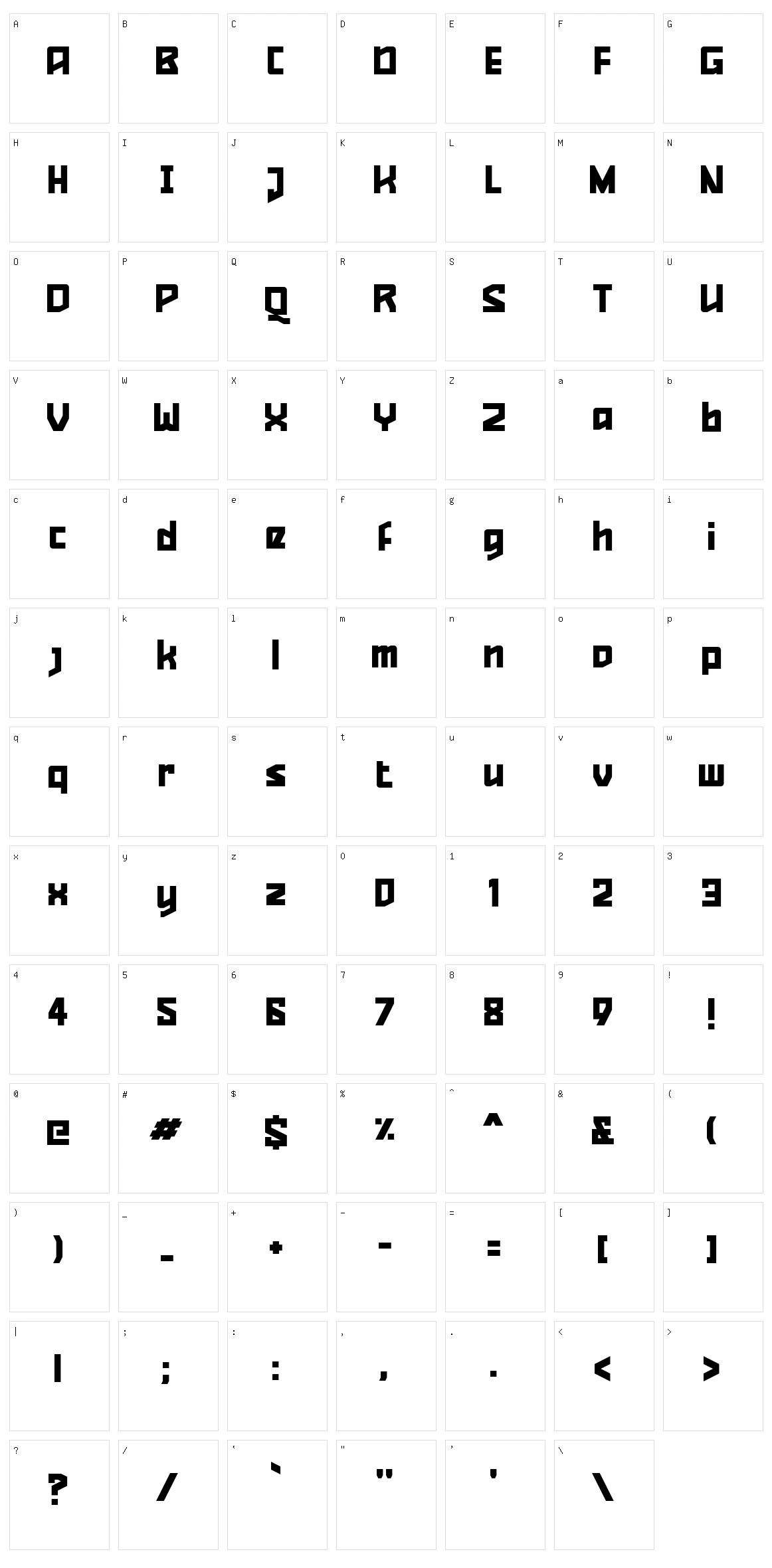 Quizzical Pitch Character Set