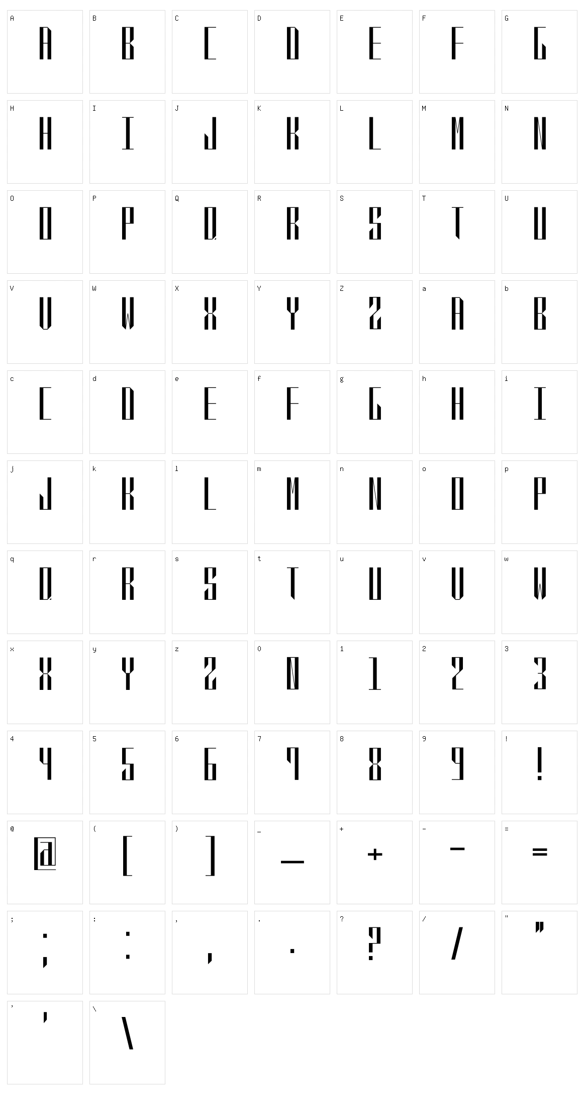 QVR Sharp Character Set