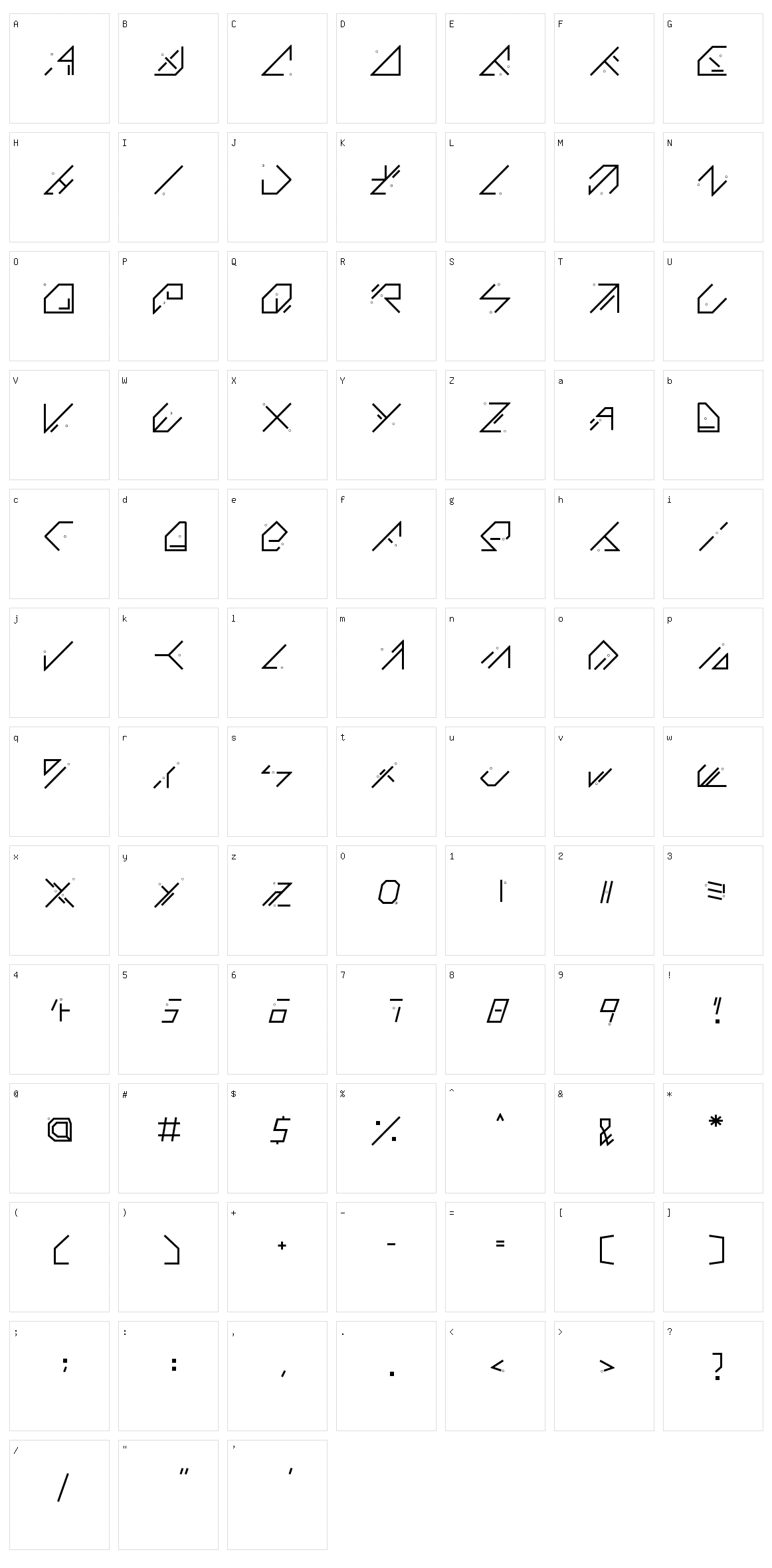 QX Basic Character Set