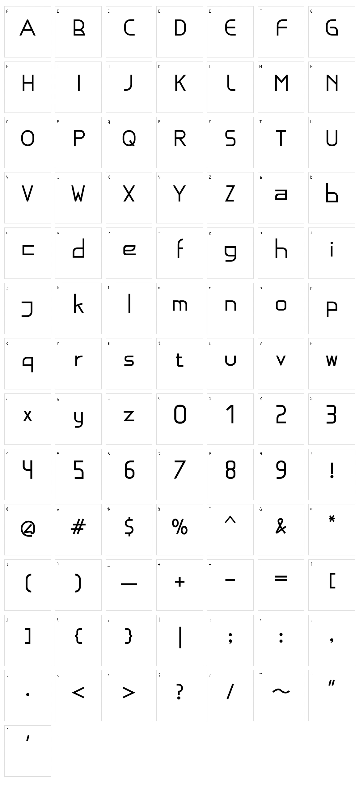 Rabeeca Character Set