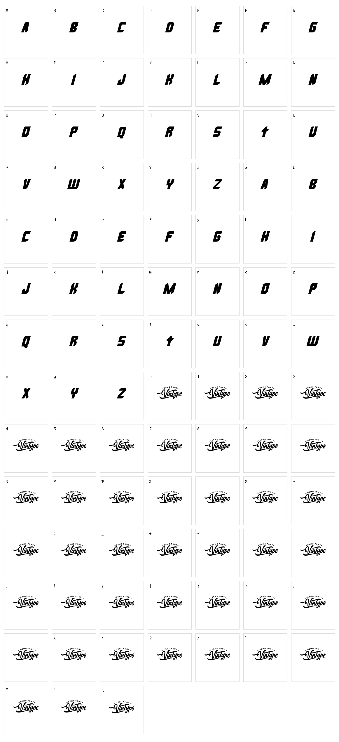 Race Break Character Set