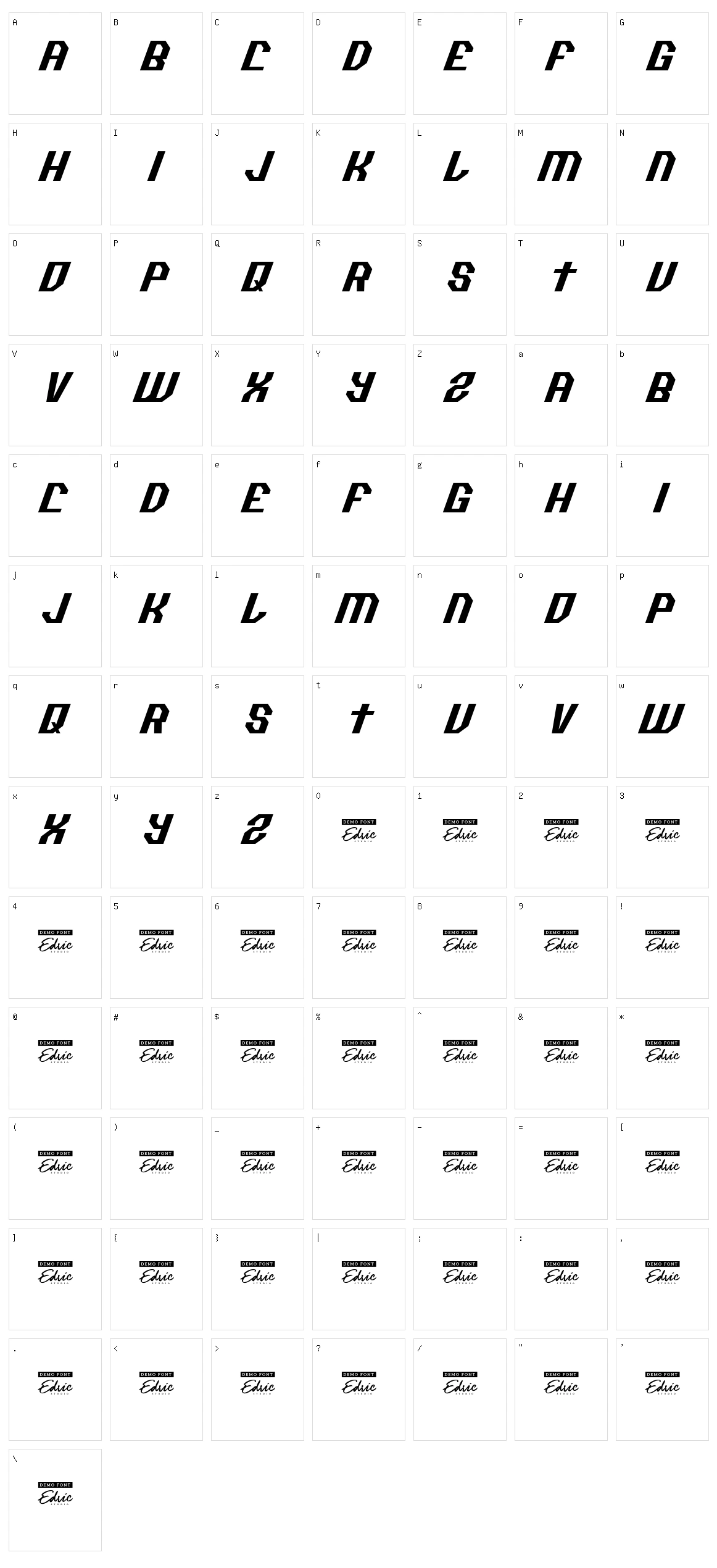 Racemate Character Set