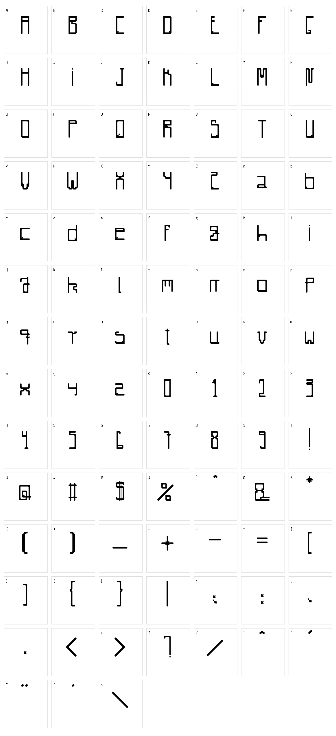 Radiare Character Set