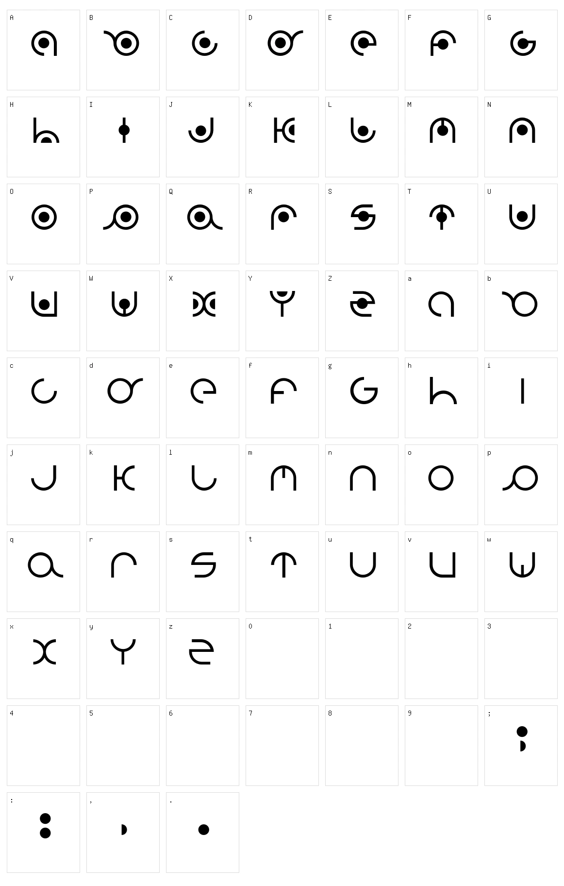 Radion Character Set