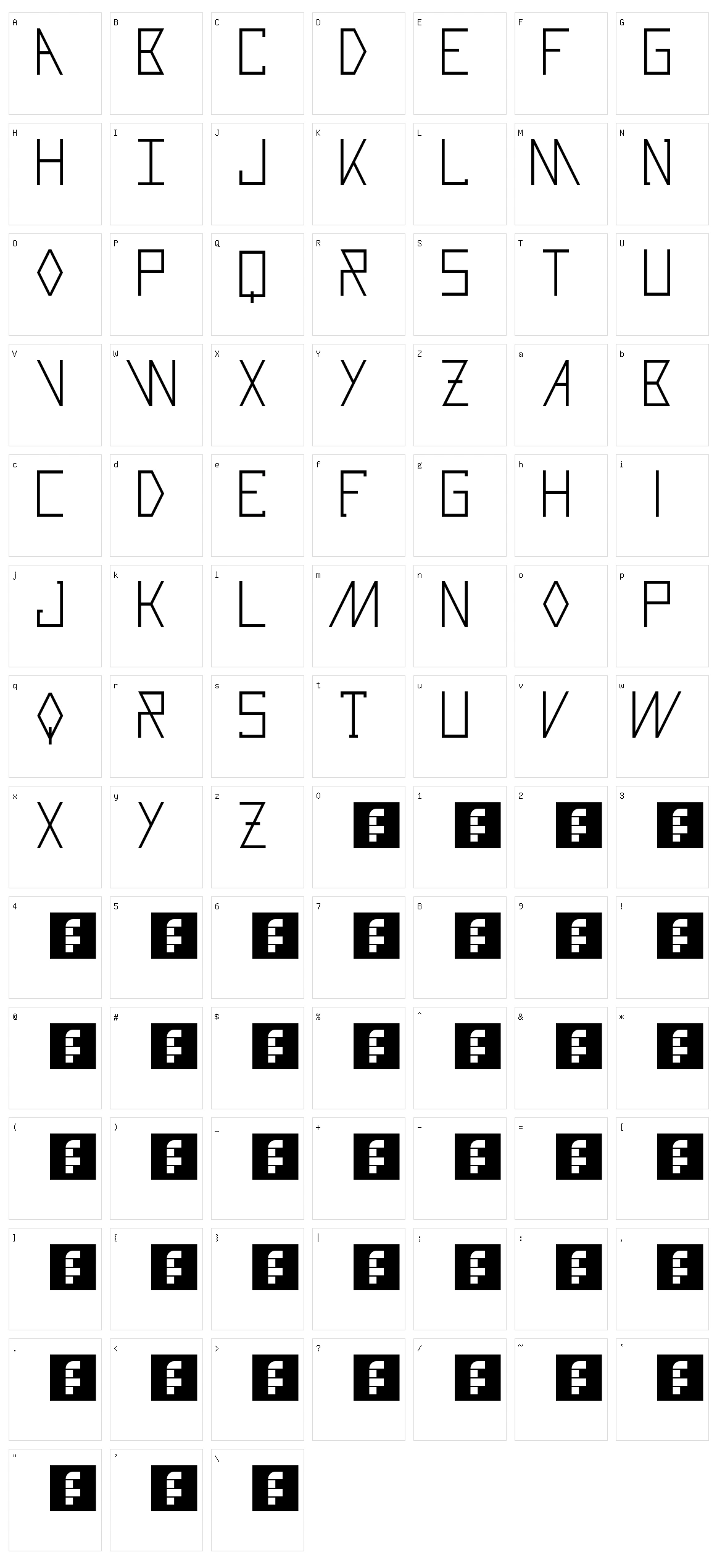 Razorblade Character Set
